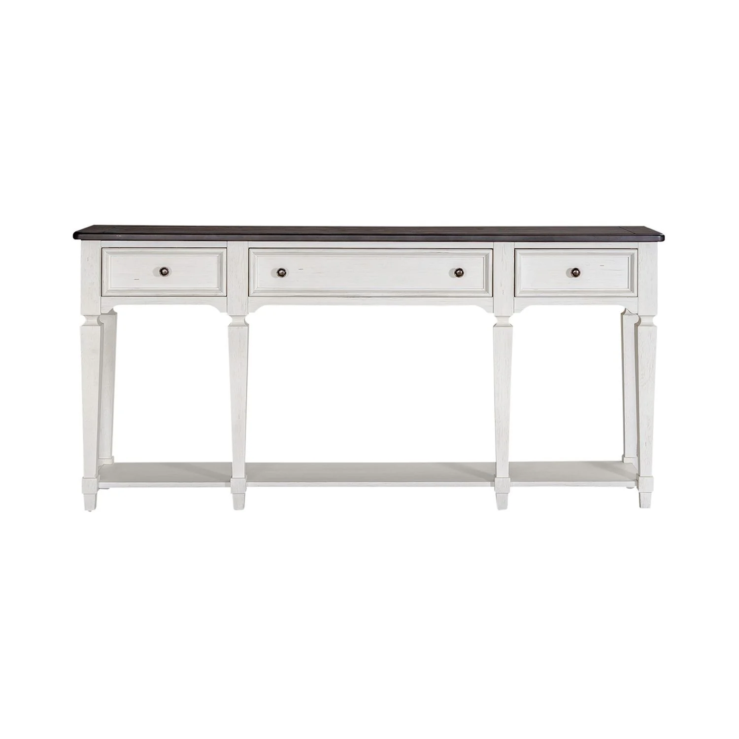Allyson Park - Hall Table - Wirebrushed White / Charcoal - Image 3