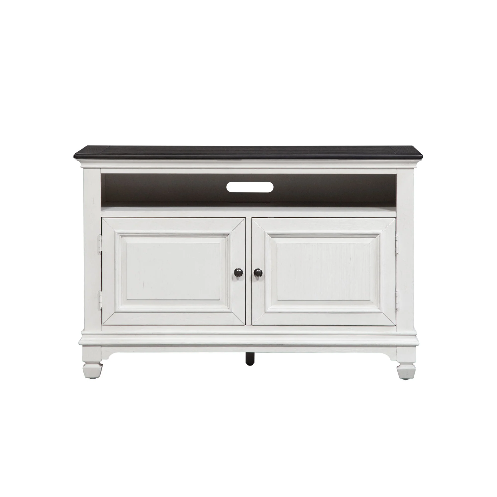 Allyson Park - 46" TV Console - Wirebrushed White / Charcoal - Image 3