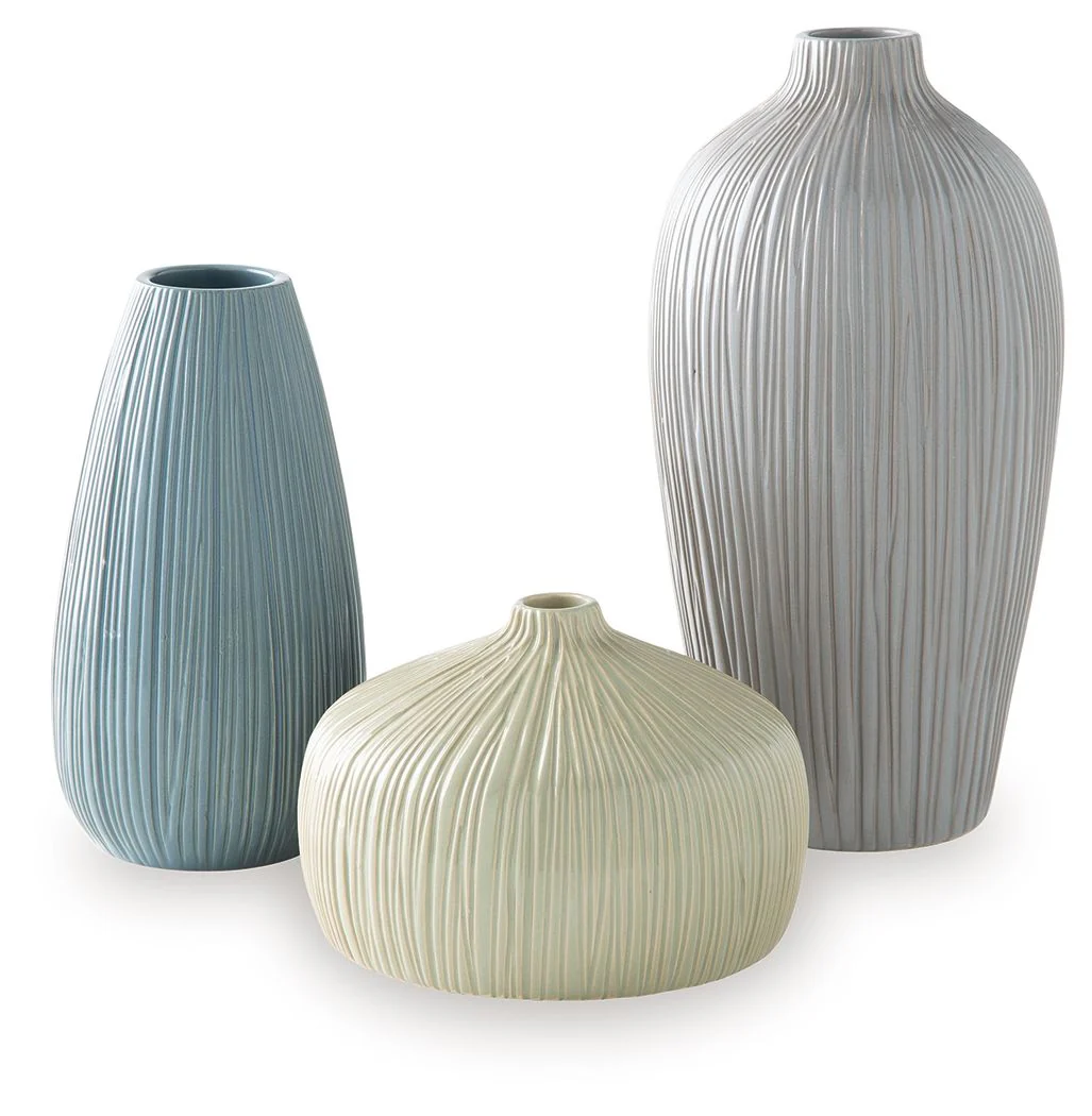 Eiderman – Vase Set (Set of 3) – Gray / Blue / Green