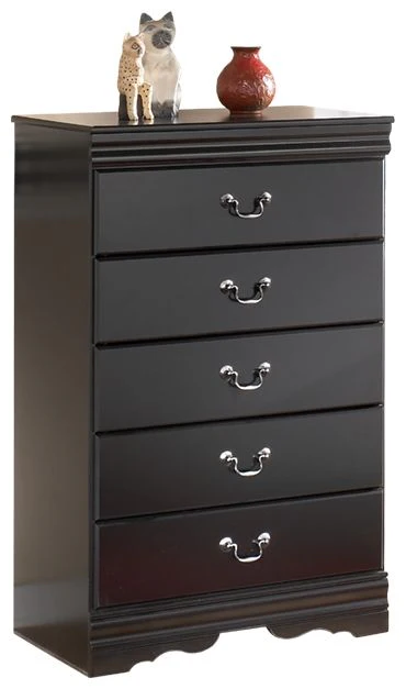 Huey Vineyard - Five Drawer Chest - Black - Image 1