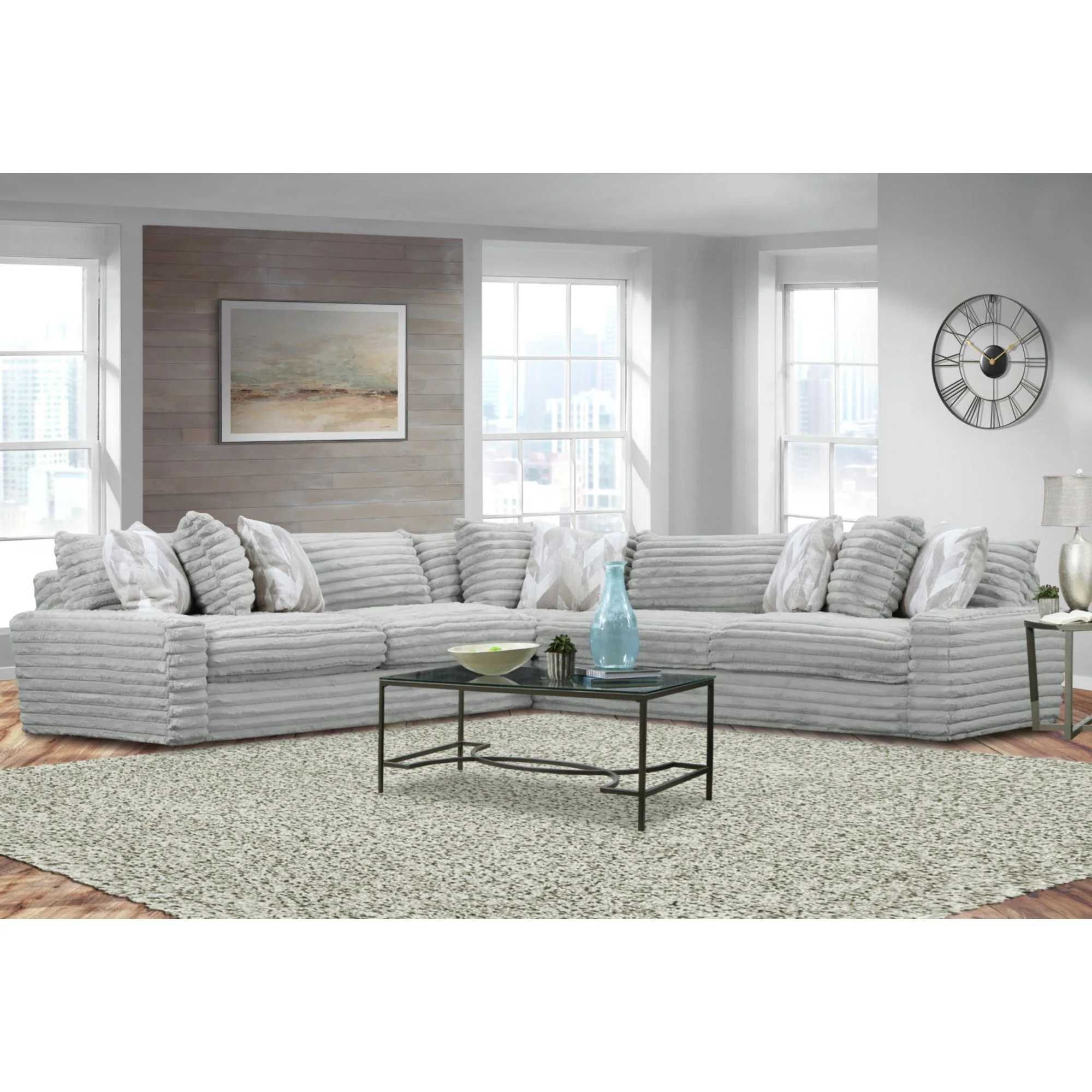 Serene - Sectional RHF Sofa With 3 Pillows - Hush Moonstruck - Image 3