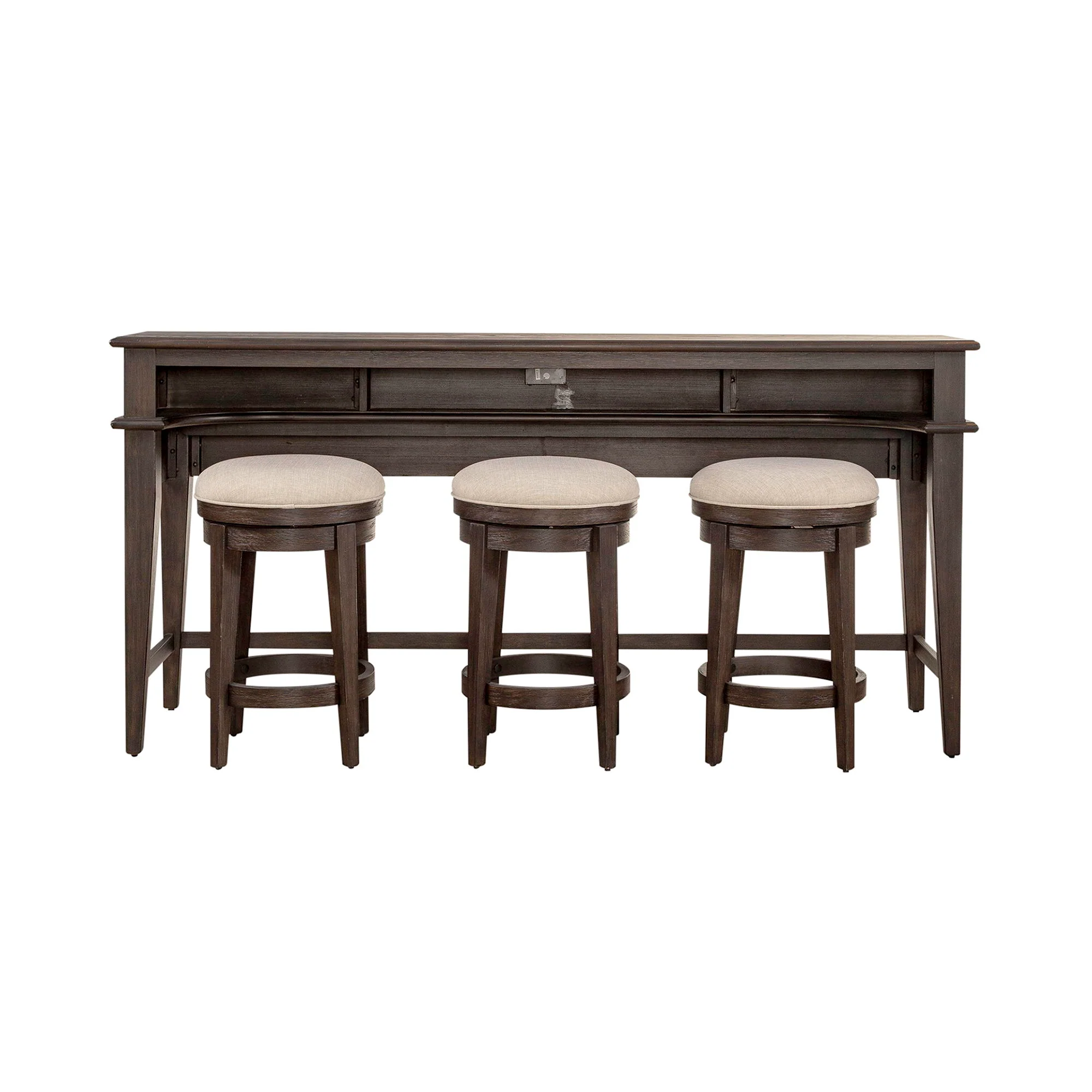Mill Creek - 4 Piece Console Set (Bar Console & 3 Stools) - Peppercorn - Image 3