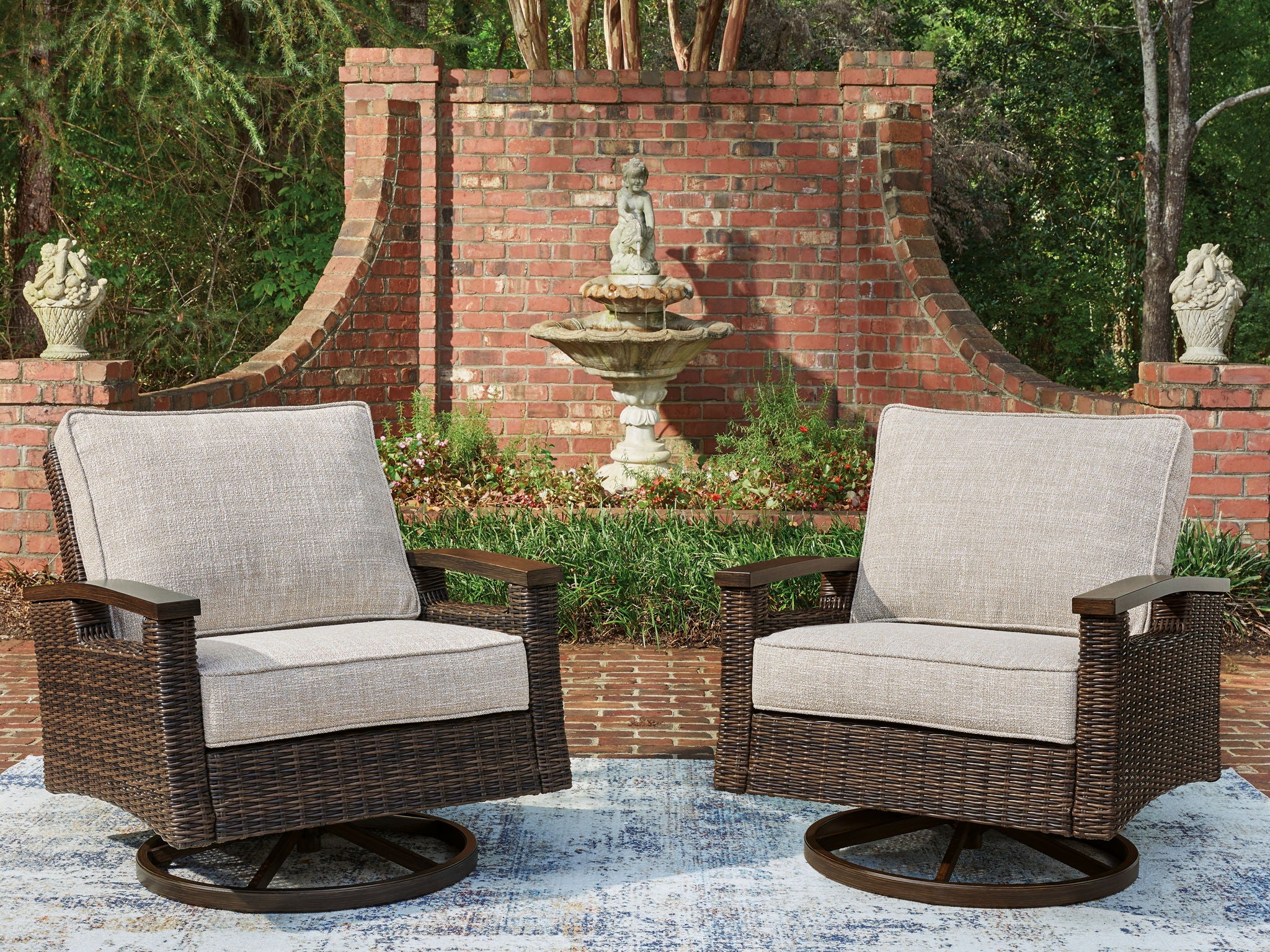 Monterey Point - Swivel Lounge Chair (Set of 2) - Dark Brown - Image 3