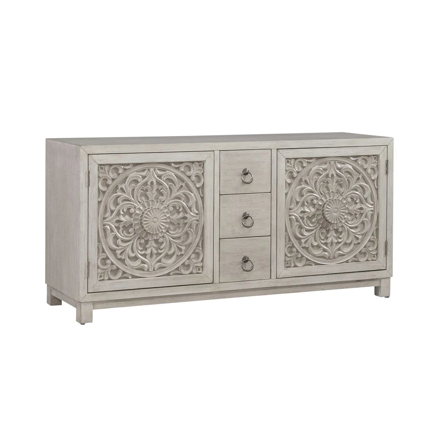 Sundance - 2 Door 3 Drawer Wood Accent Cabinet - Antique Linen - Image 2