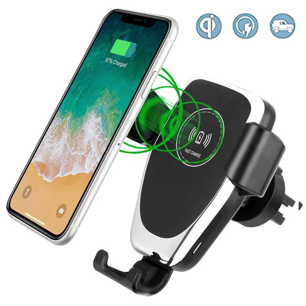 Quick Grip Auto-Clamping Wireless Charge Car Phone Holder - Image 2