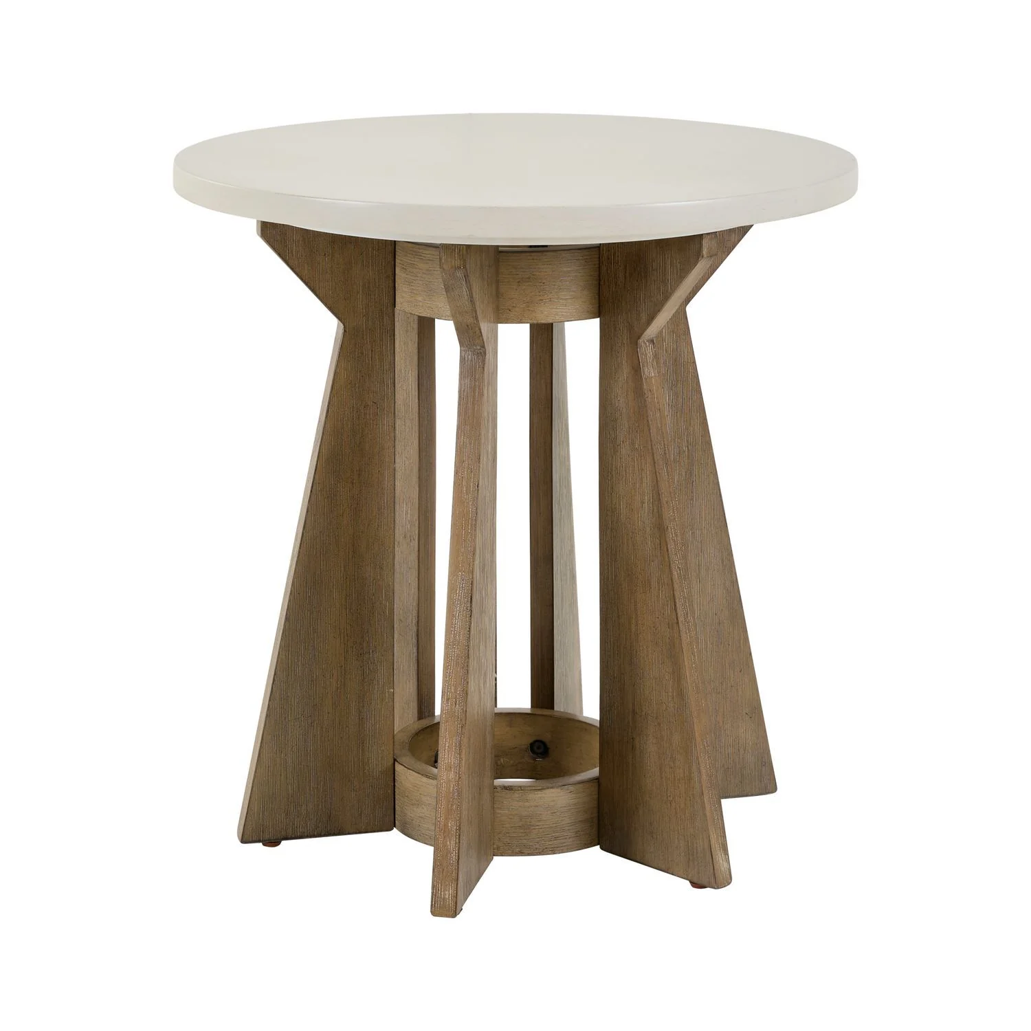 Berkley Square - Round End Table - Linen & Khaki - Image 3