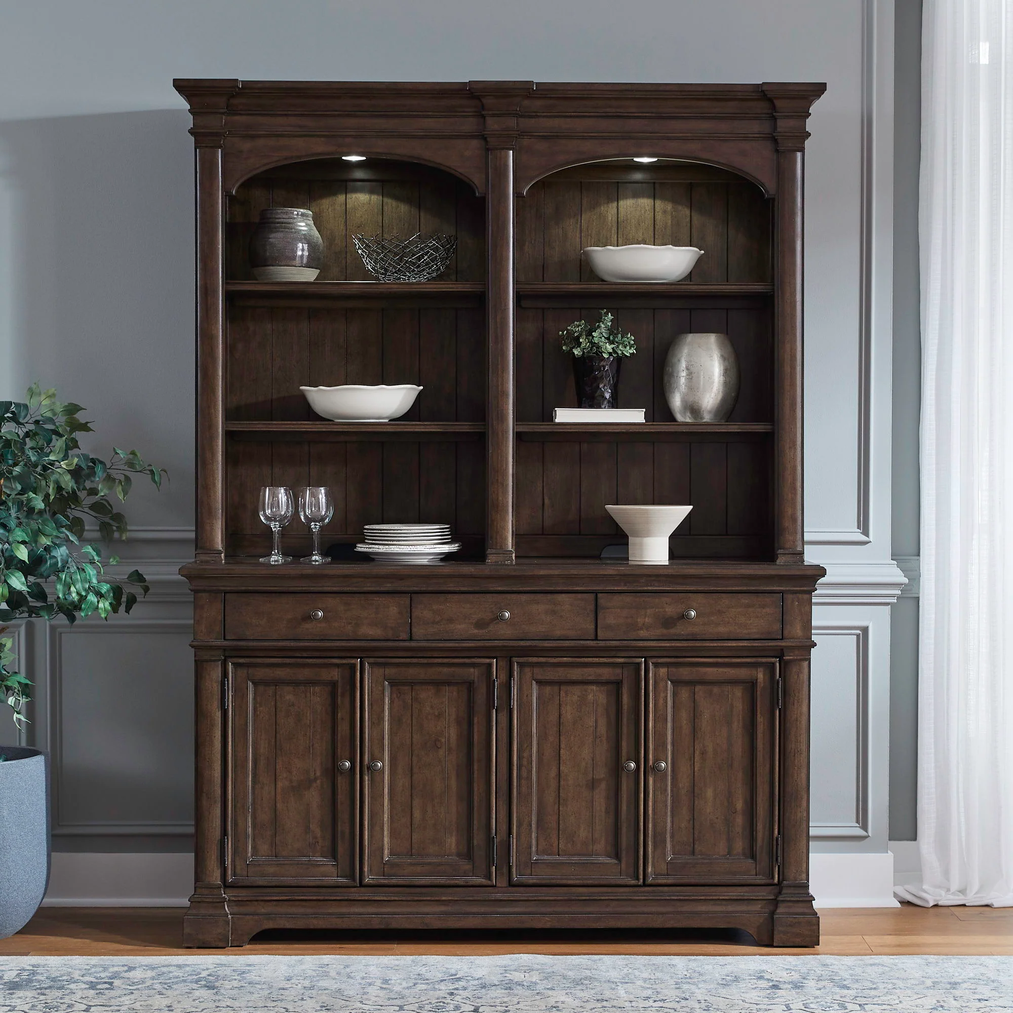 Arden Road - Hutch & Buffet - Satin Cherry - Image 1