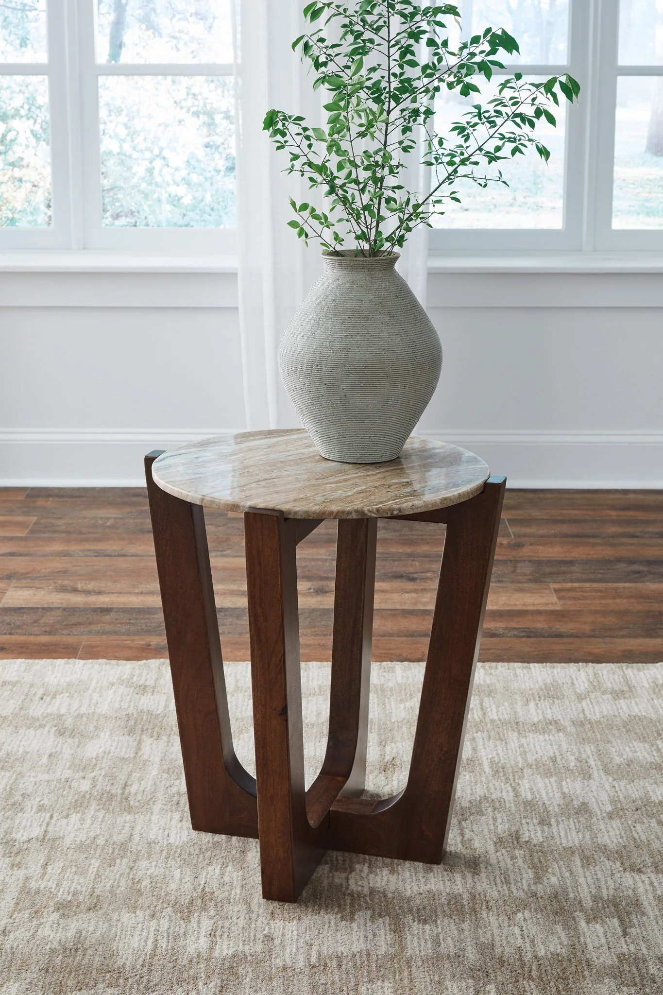 Tanidore - Round End Table - Warm Brown - Image 2