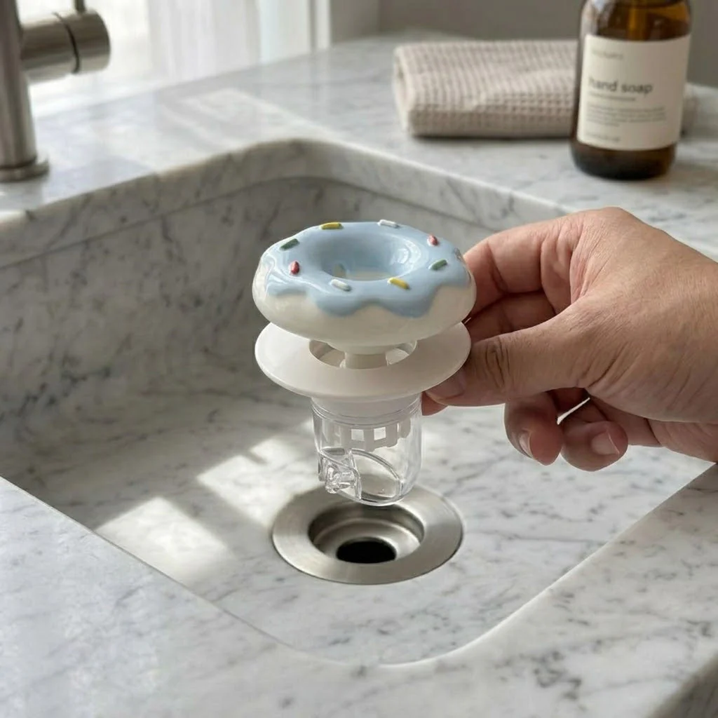 Donut-Shaped Pop-Up Sink Drain Filter