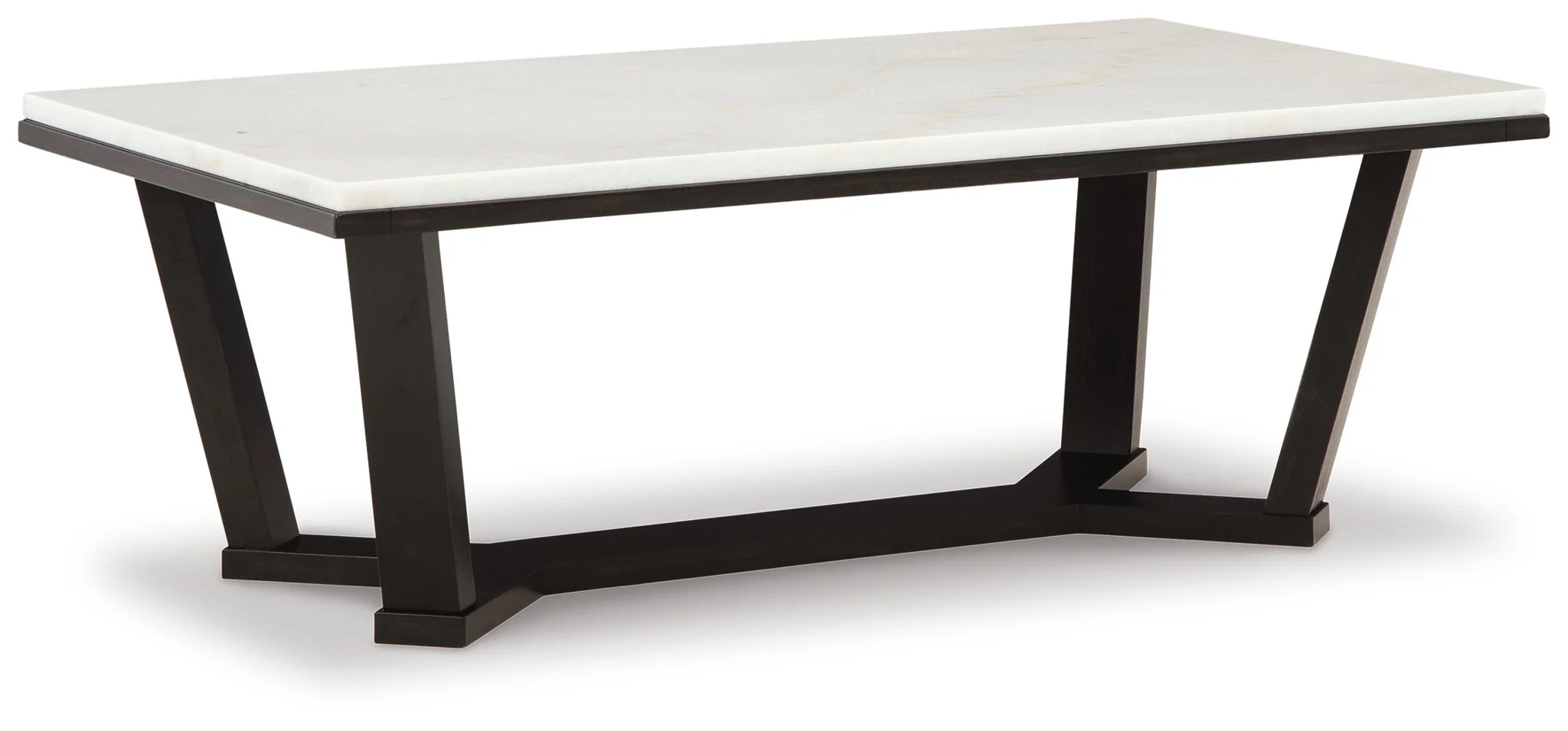 Fostead - Rectangular Cocktail Table - White / Espresso - Image 1