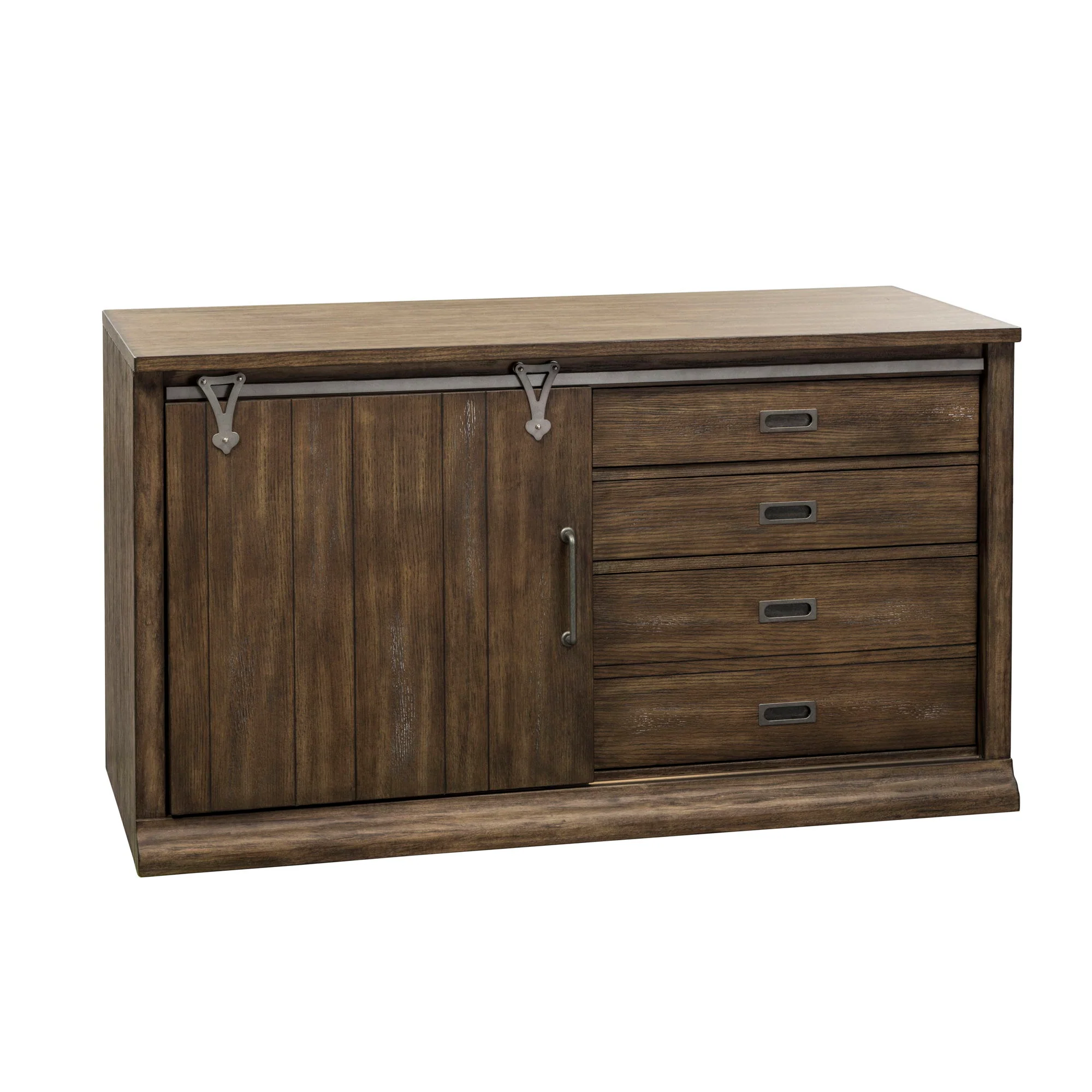 Stone Brook - Jr Executive Credenza Set - Rustic Saddle - Image 3