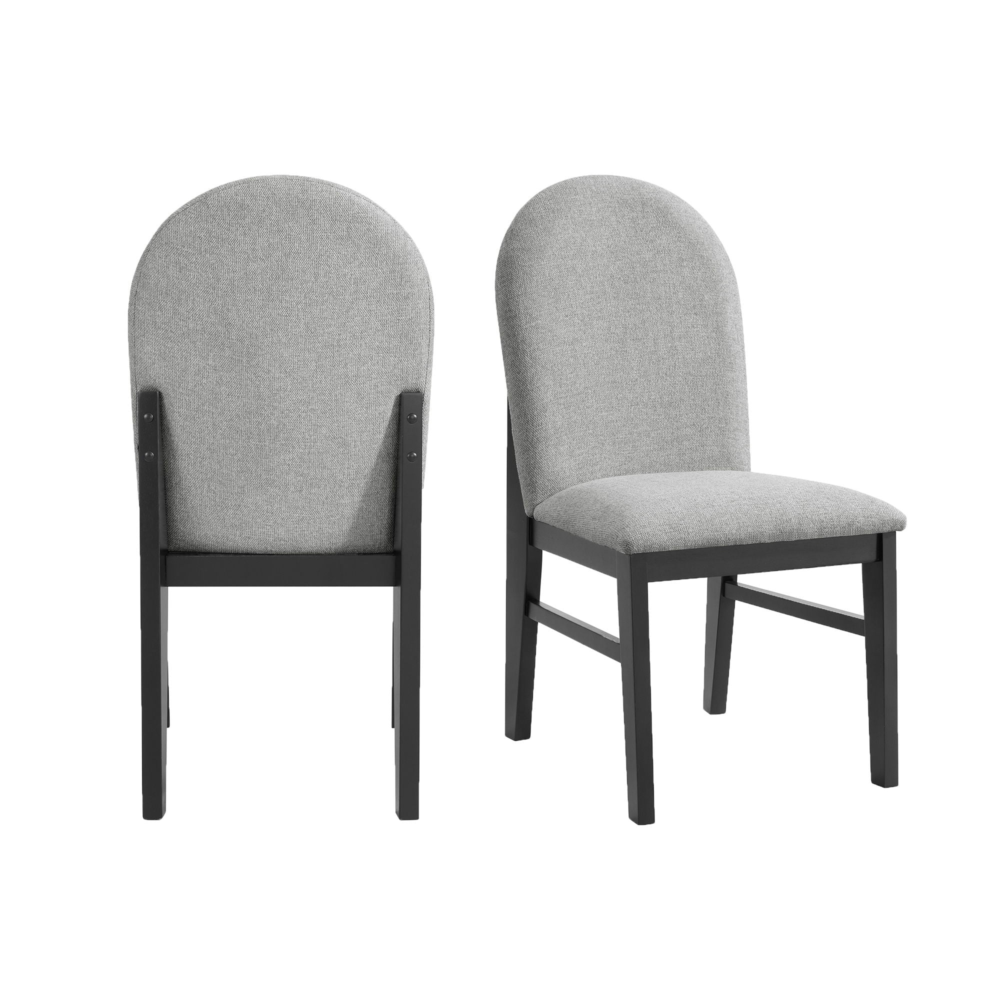 Edison - Dining Side Chair With Fabric (Set of 2) - Black And Light Gray - Image 1