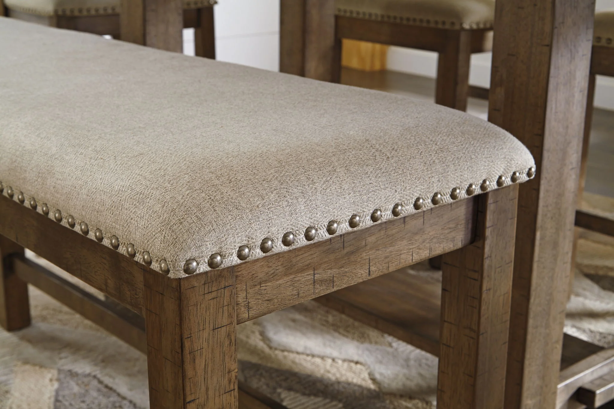 Moriville - Double UPH Bench  - Beige - Image 2