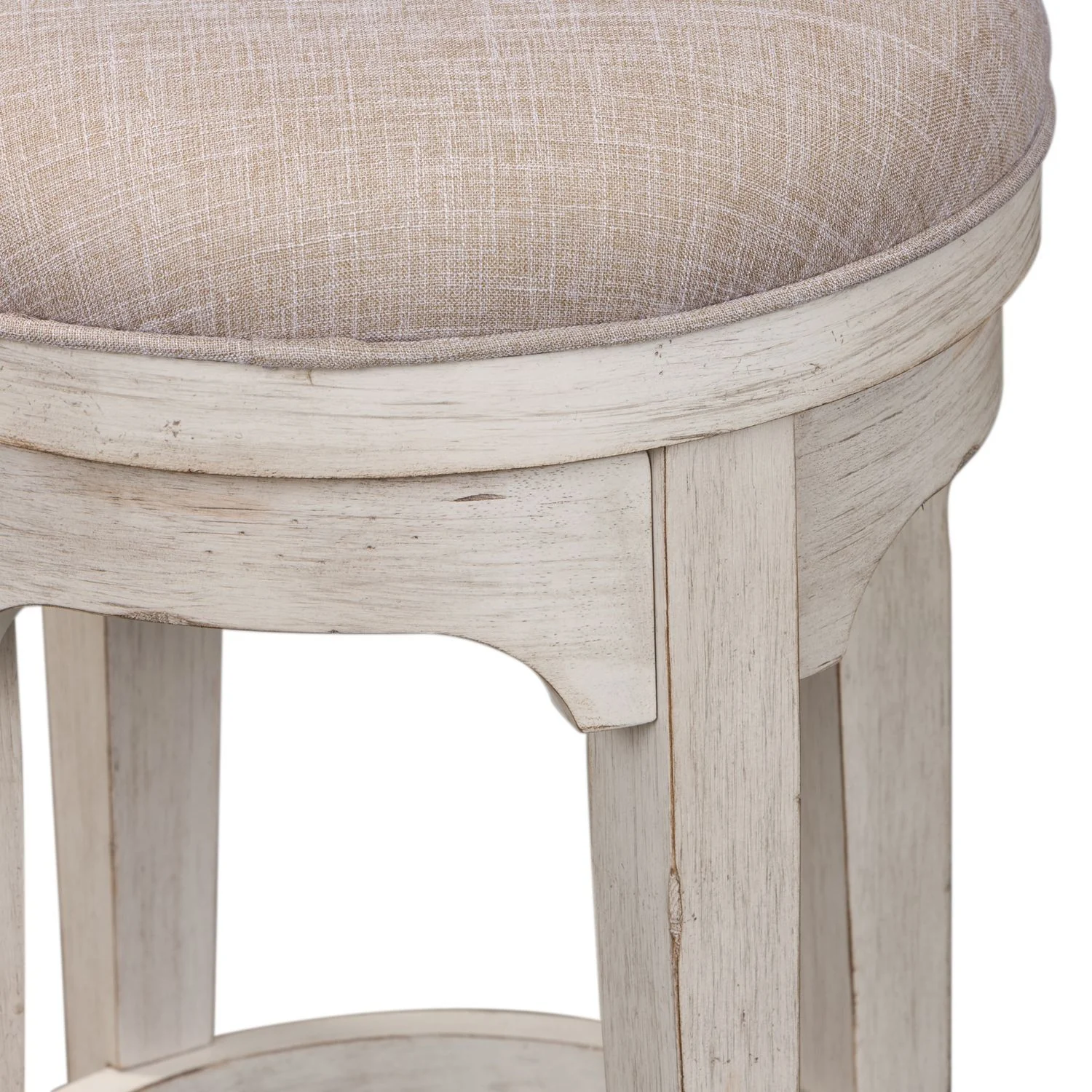 Farmhouse Reimagined - Console Swivel Stool - Antique White / Chestnut Tops - Image 3