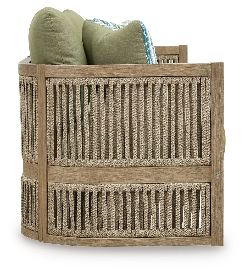 Serena Shores - Sofa With Cushion - Beige / Green - Image 3
