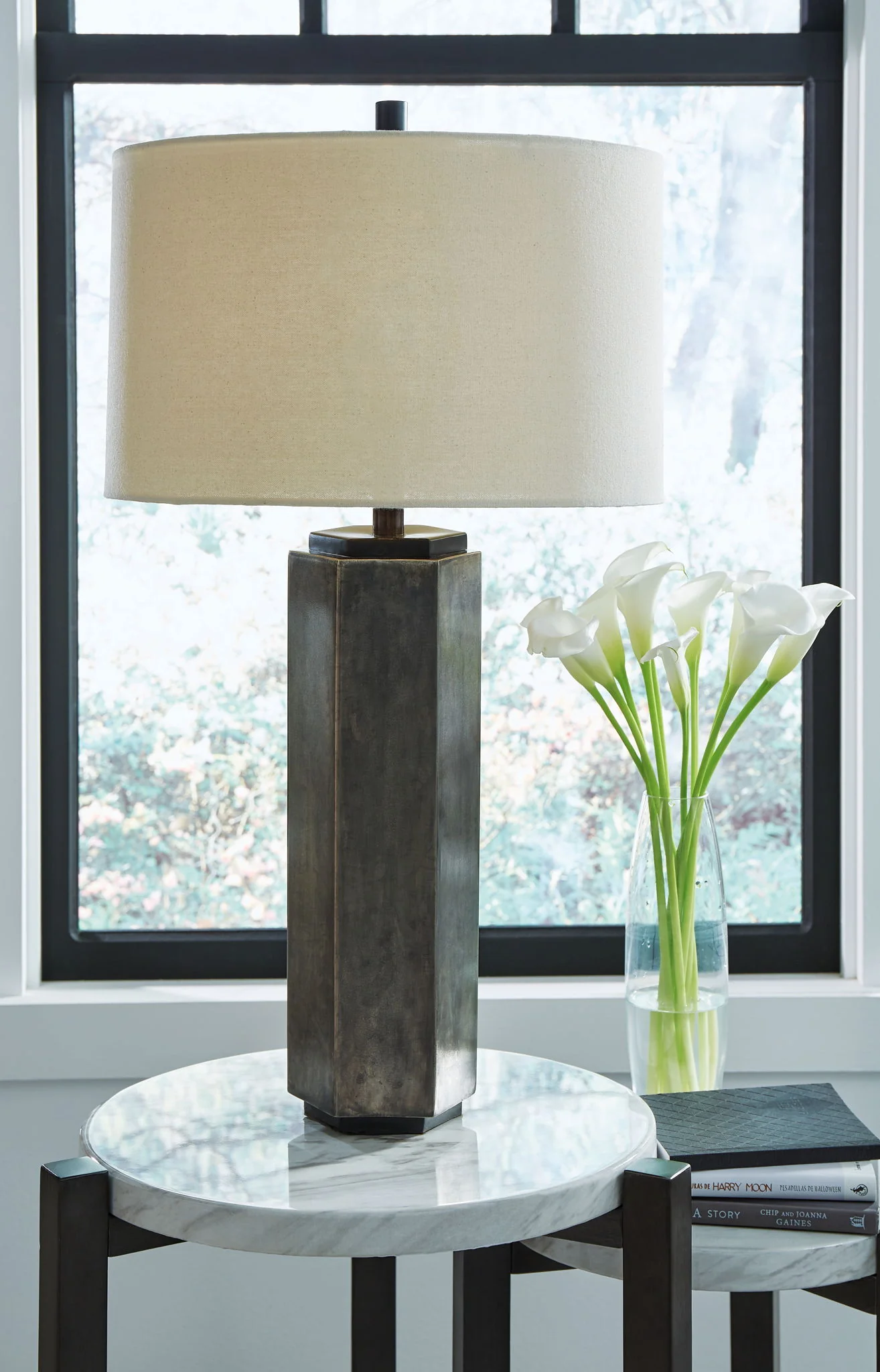 Dirkton - Metal Table Lamp  - Antique Pewter Finish - Image 3