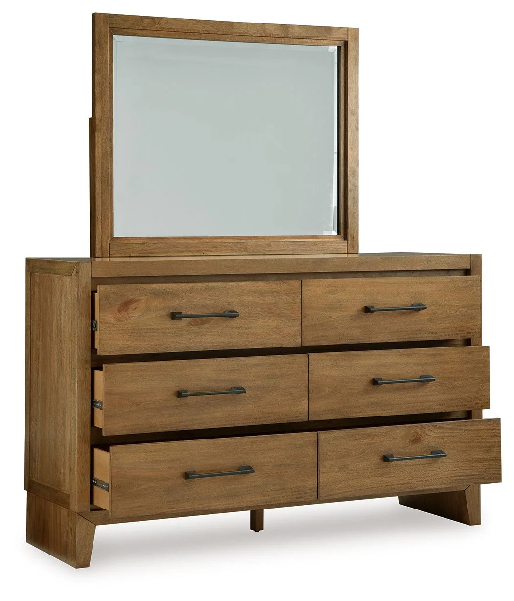 Sherbana - Dresser And Mirror - Light Brown - Image 3