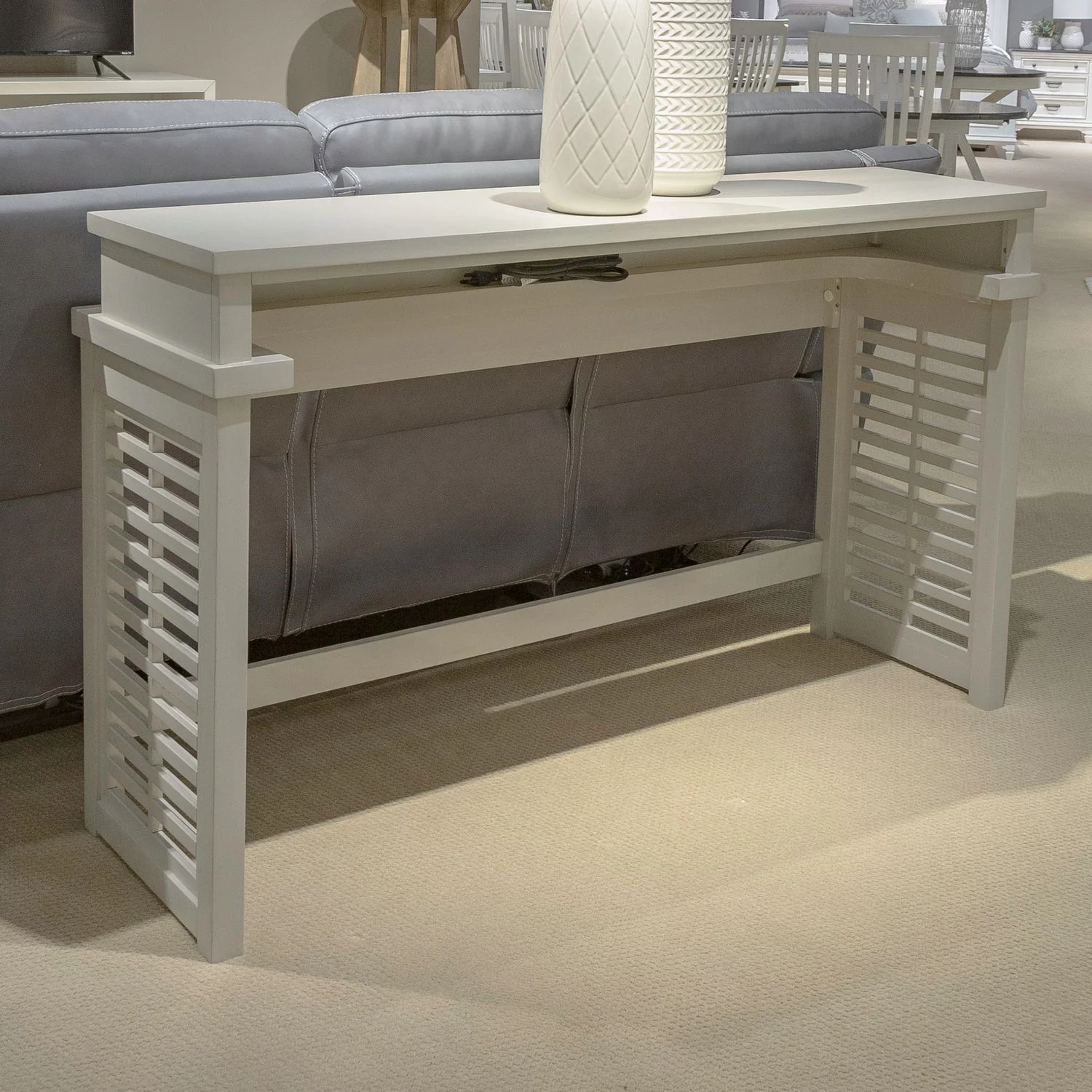 Berkley Square – Sofa Bar Console – Linen & Khaki