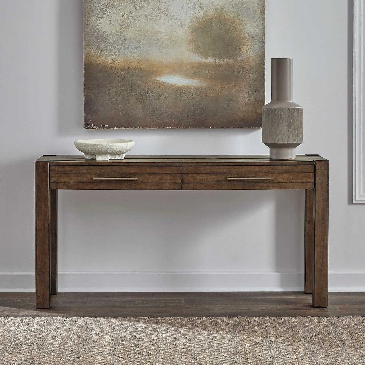 Broadmore – Console Table – Cobblestone Brown