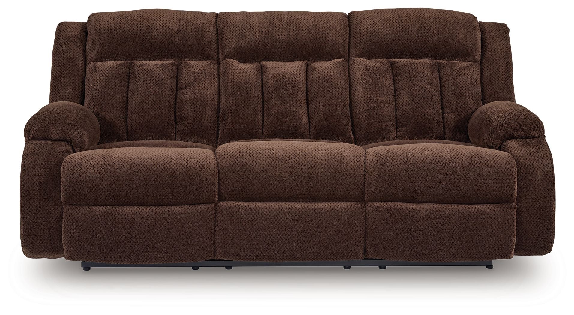 Free Wake - Reclining Power Sofa With Drop Down Table - Chocolate - Image 2