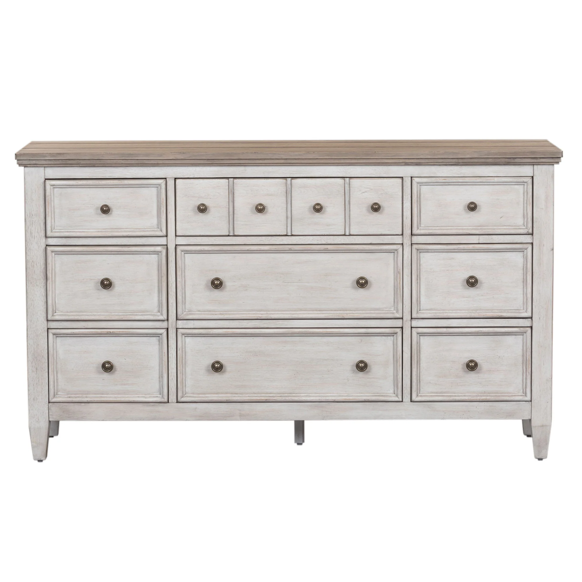 Heartland - 9 Drawer Dresser - Antique White / Tobacco Tops - Image 1