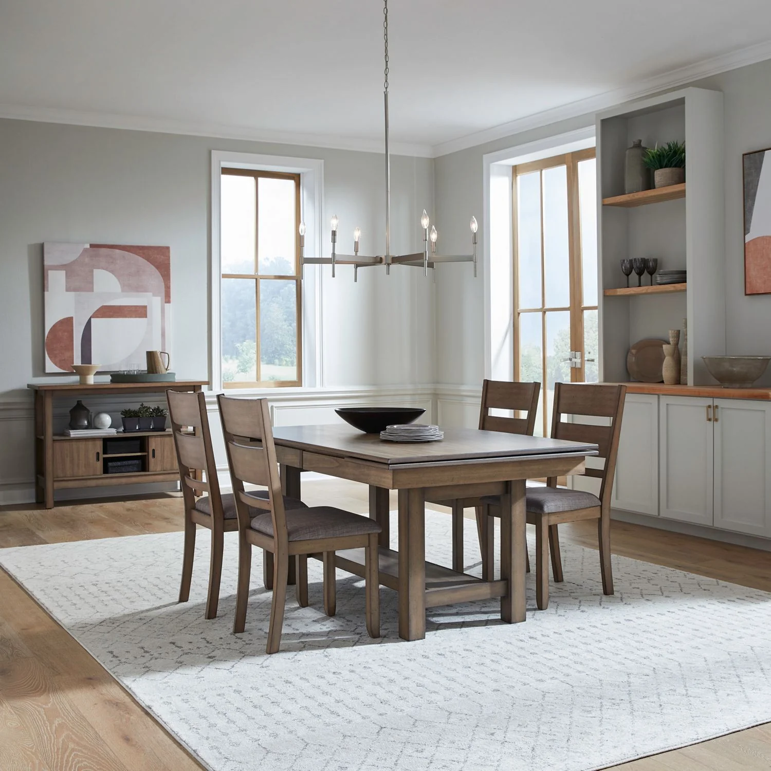 Brook Bay - Trestle Table Set With Slat Back Chairs - Image 1