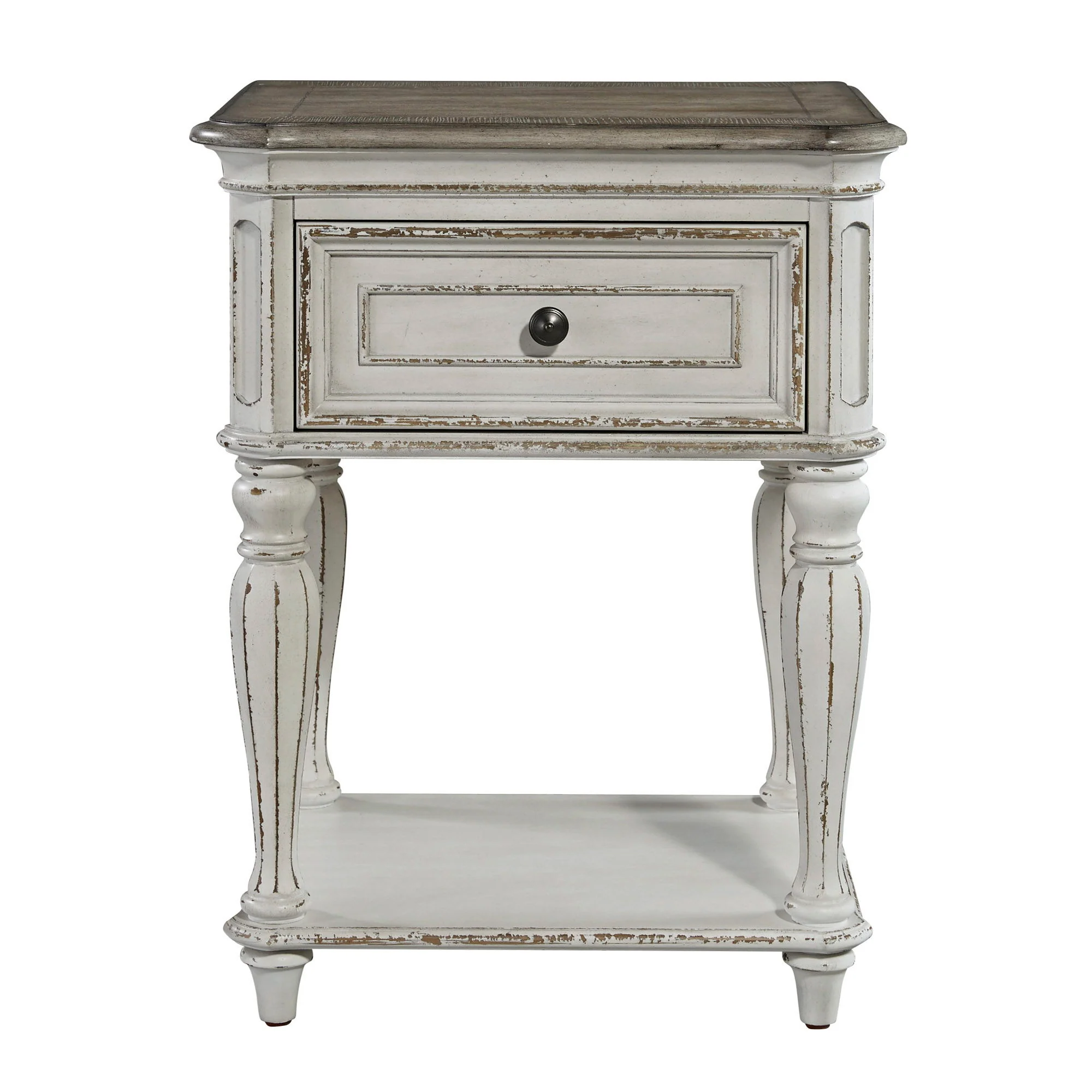 Magnolia Manor - Leg Nightstand - Antique White - Image 1