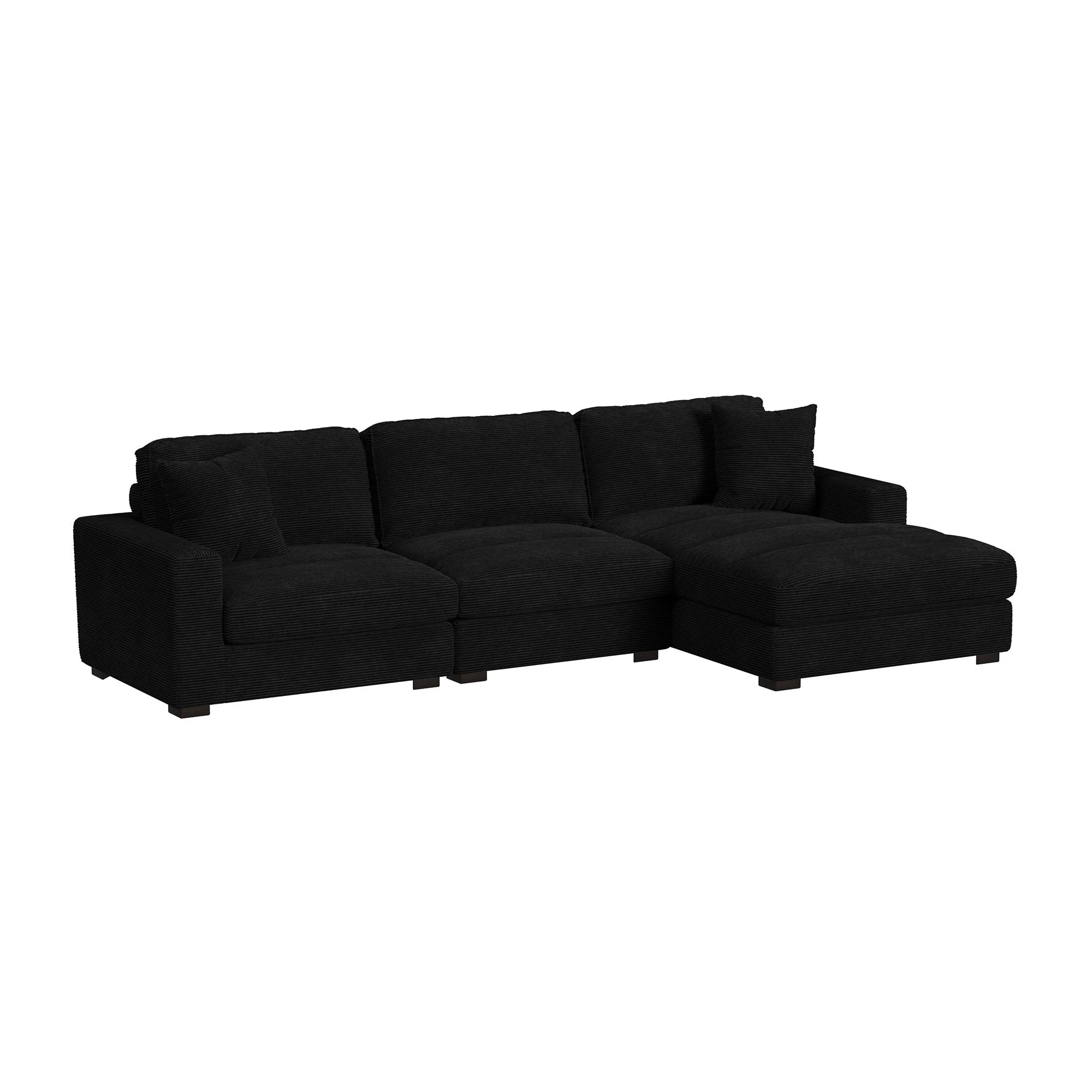 Arizona – Modular LHF Armchair With 1 Pillow 20″ – Steno Black