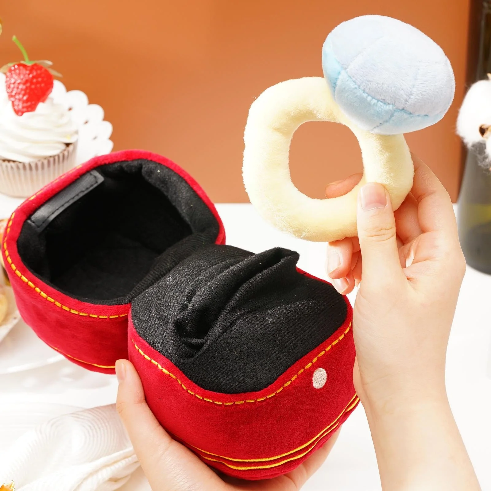 Love Gem Soft Stuffed Plush Ring Box - Image 2