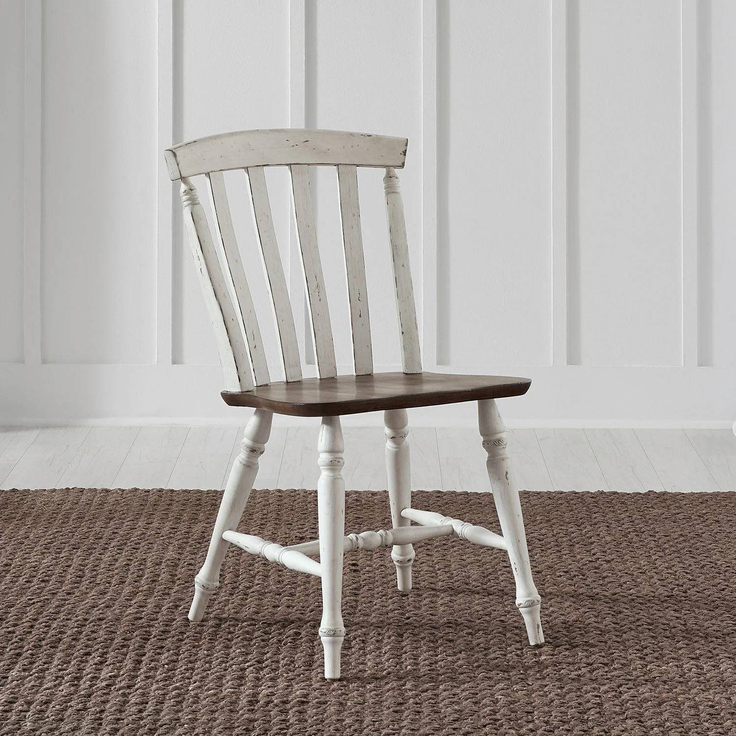Al Fresco - Slat Back Side Chair - Graphite & Whitestone - Image 1