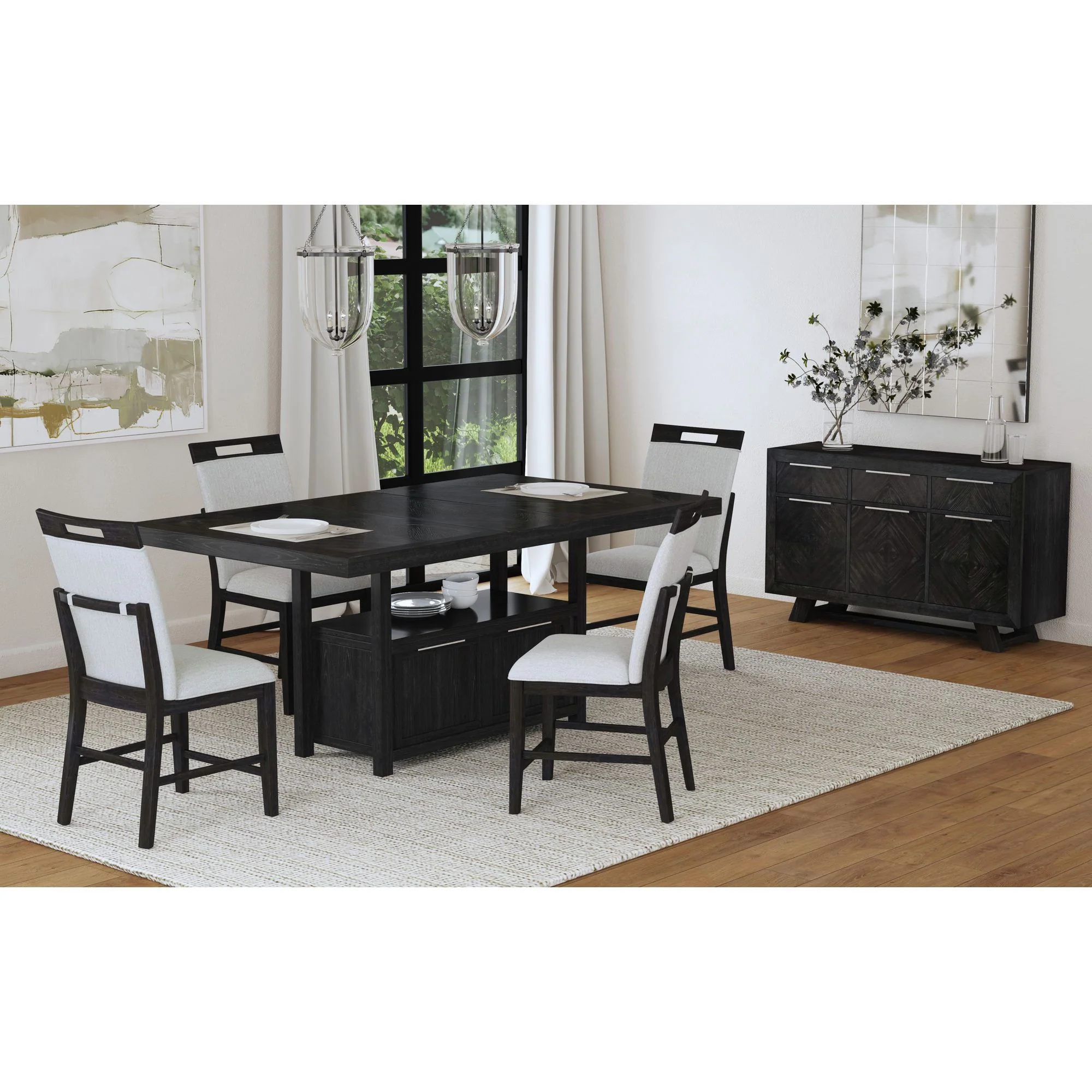 Transcend - Counter Table With Leaf - Charcoal - Image 3