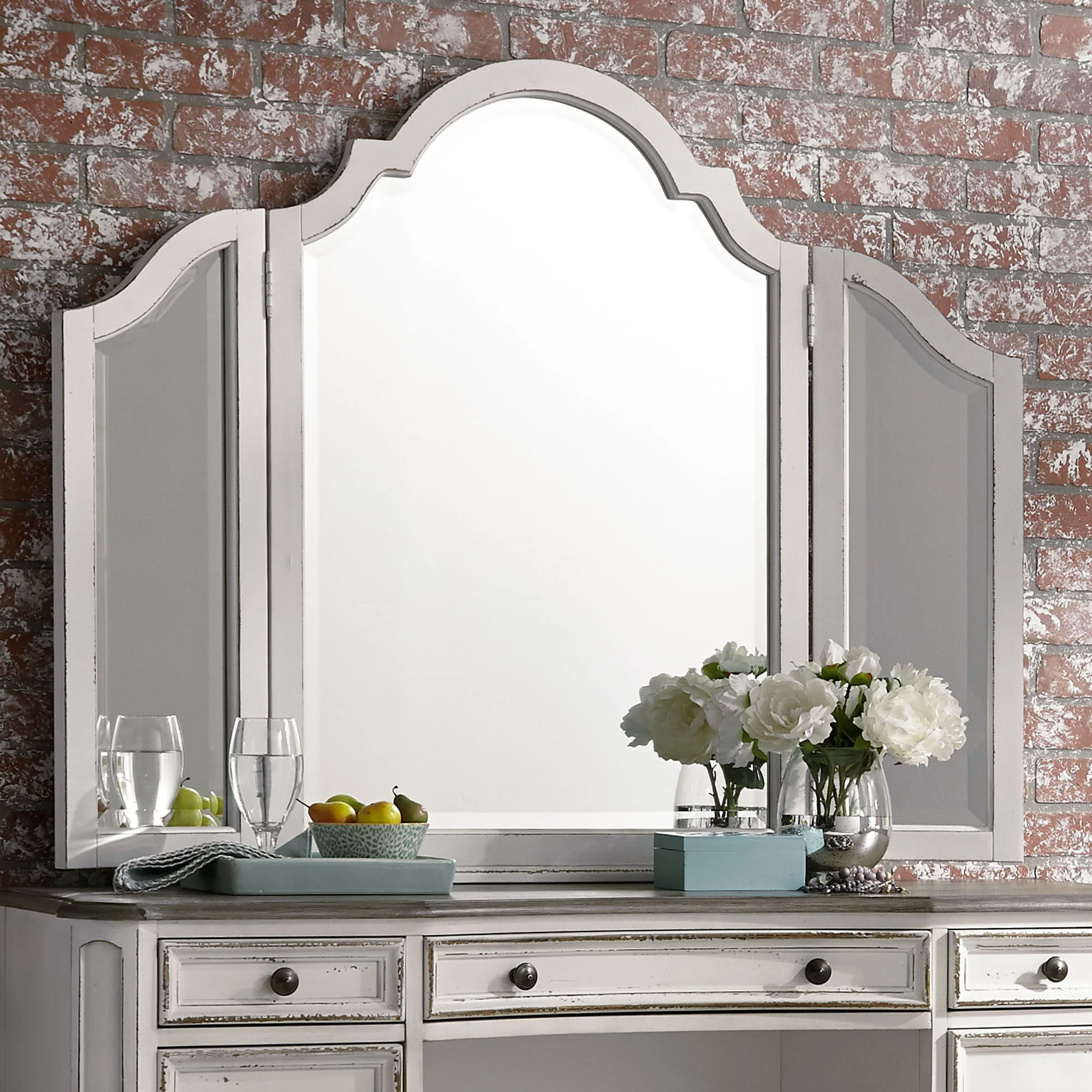 Magnolia Manor – Vanity Mirror – Antique White