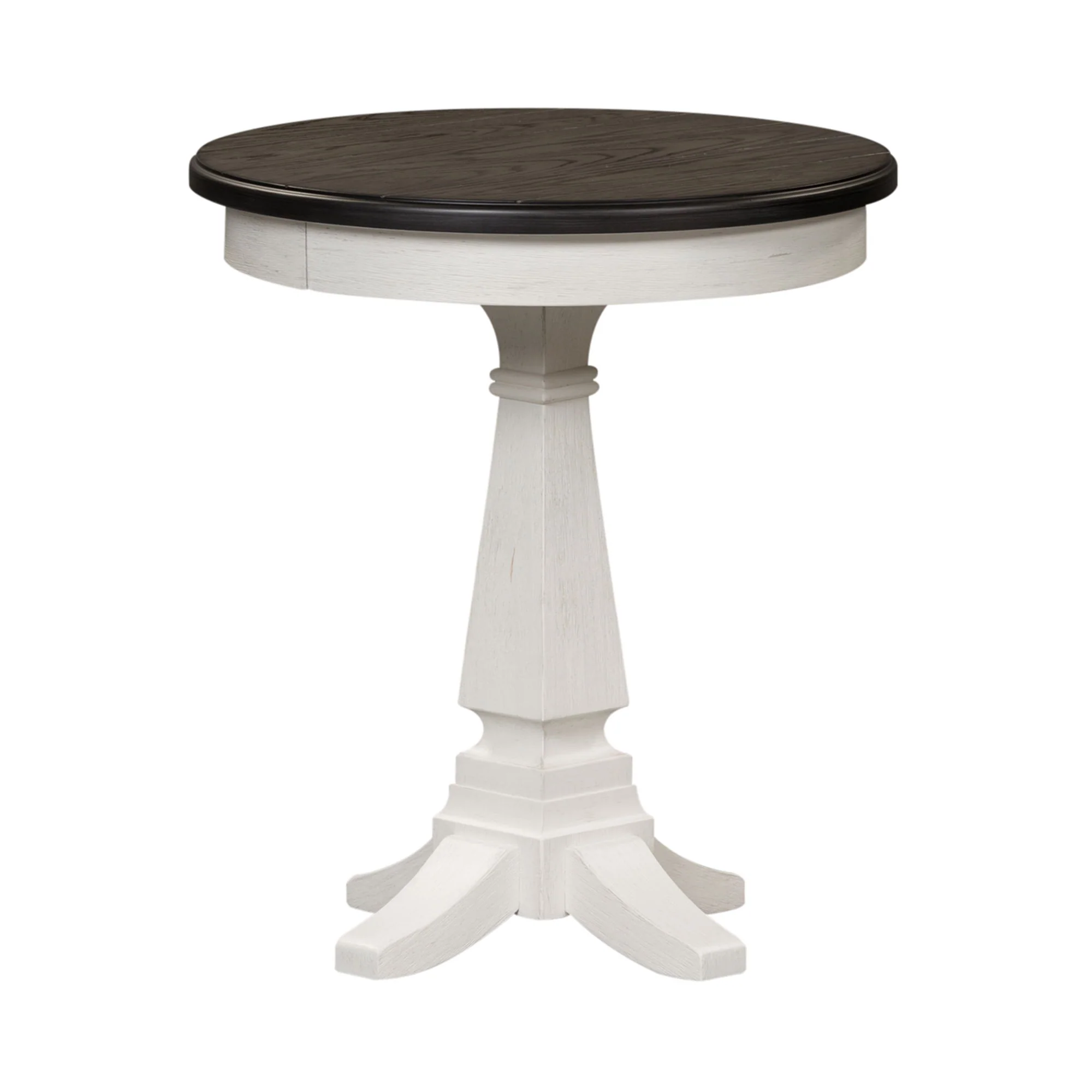 Allyson Park - Chair Side Table - Wirebrushed White / Charcoal - Image 3