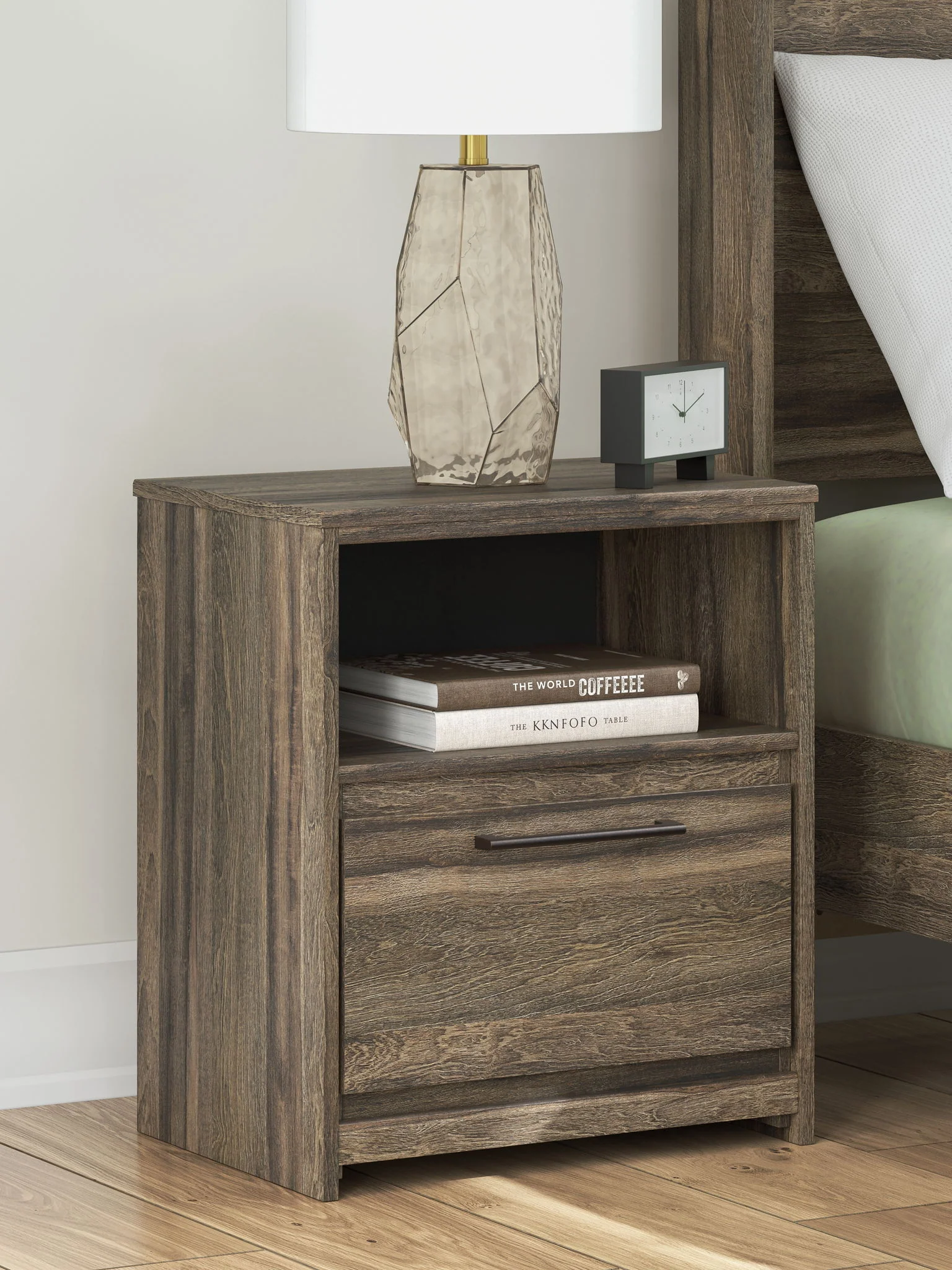 Elbrim – One Drawer Night Stand – Brown