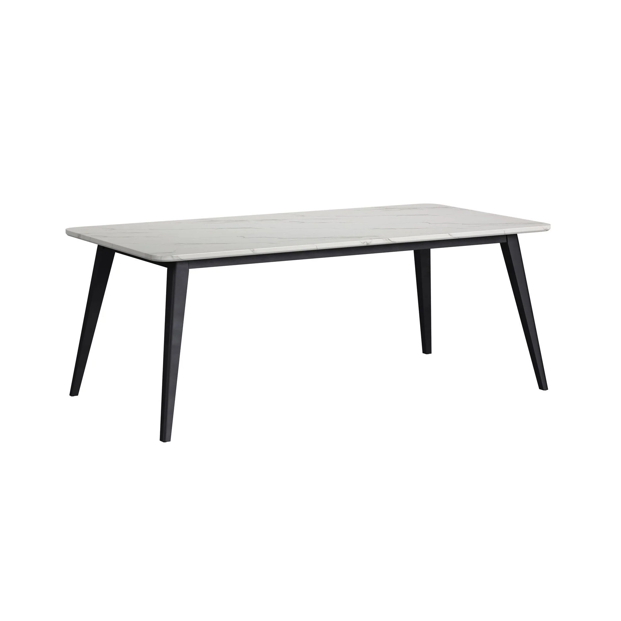 Marlene – Dining Table With White Faux Marble Top – White