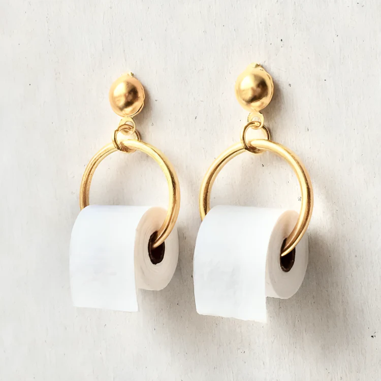 Mini Toilet Paper Roll Earrings - Image 3