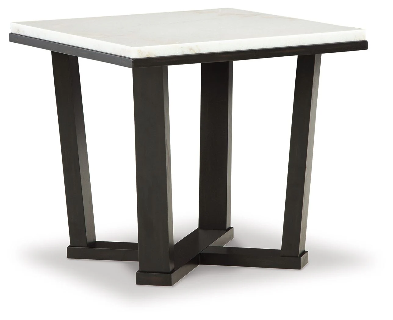 Fostead - Square End Table - White / Espresso - Image 1