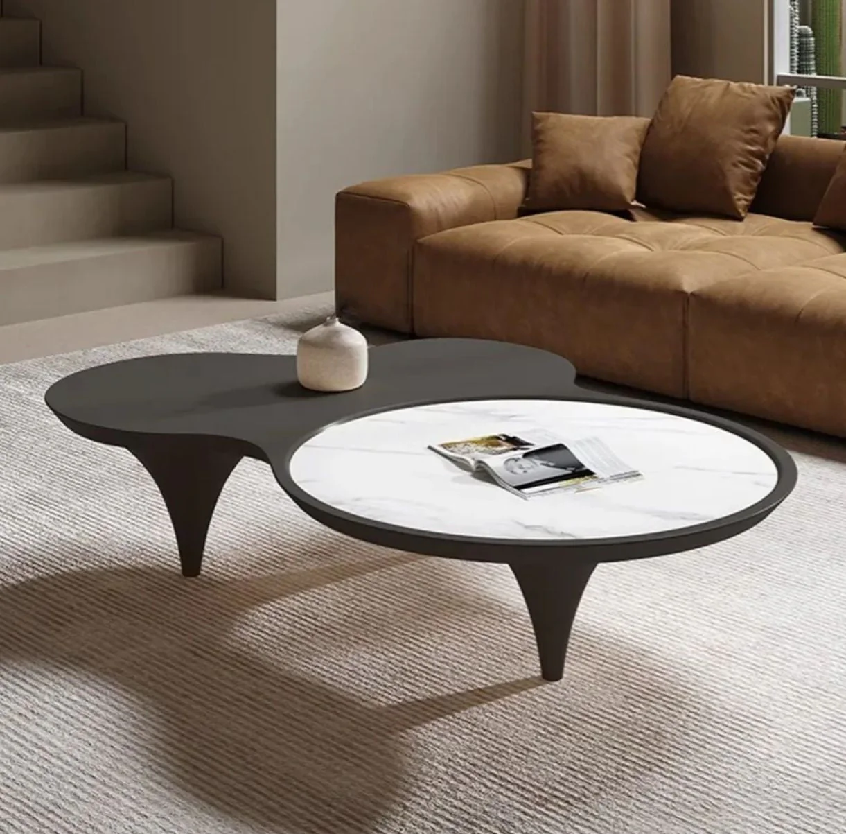Elegant Dual-Tone Minimalist Contemporary Modern Coffee Table - Image 3