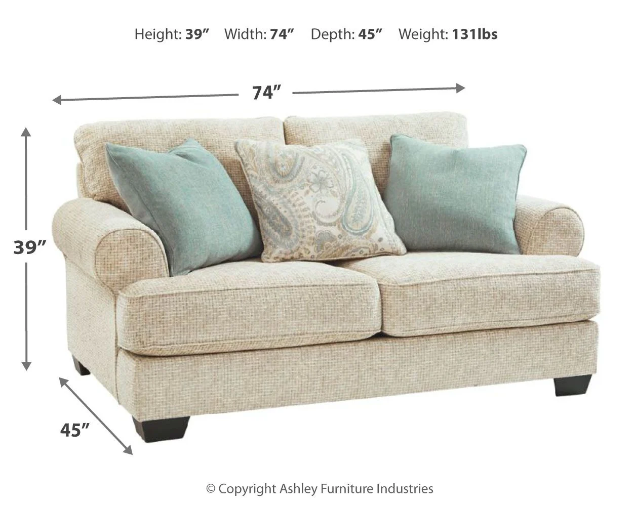 Monaghan - Loveseat - Sandstone - Image 2