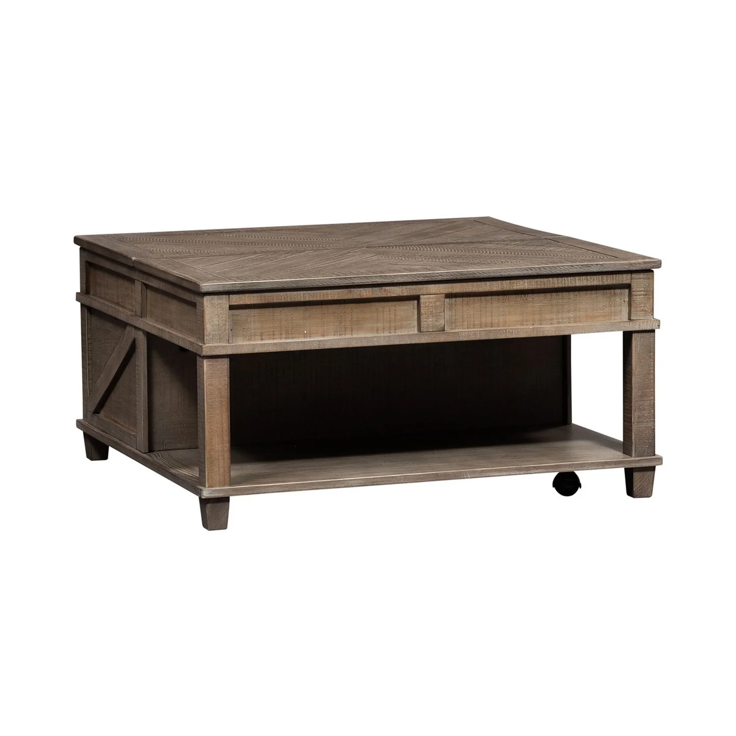 Parkland Falls - 3 Piece Table Set (1 Lift Top Cocktail Table 2 End Tables) - Weathered Taupe - Image 3