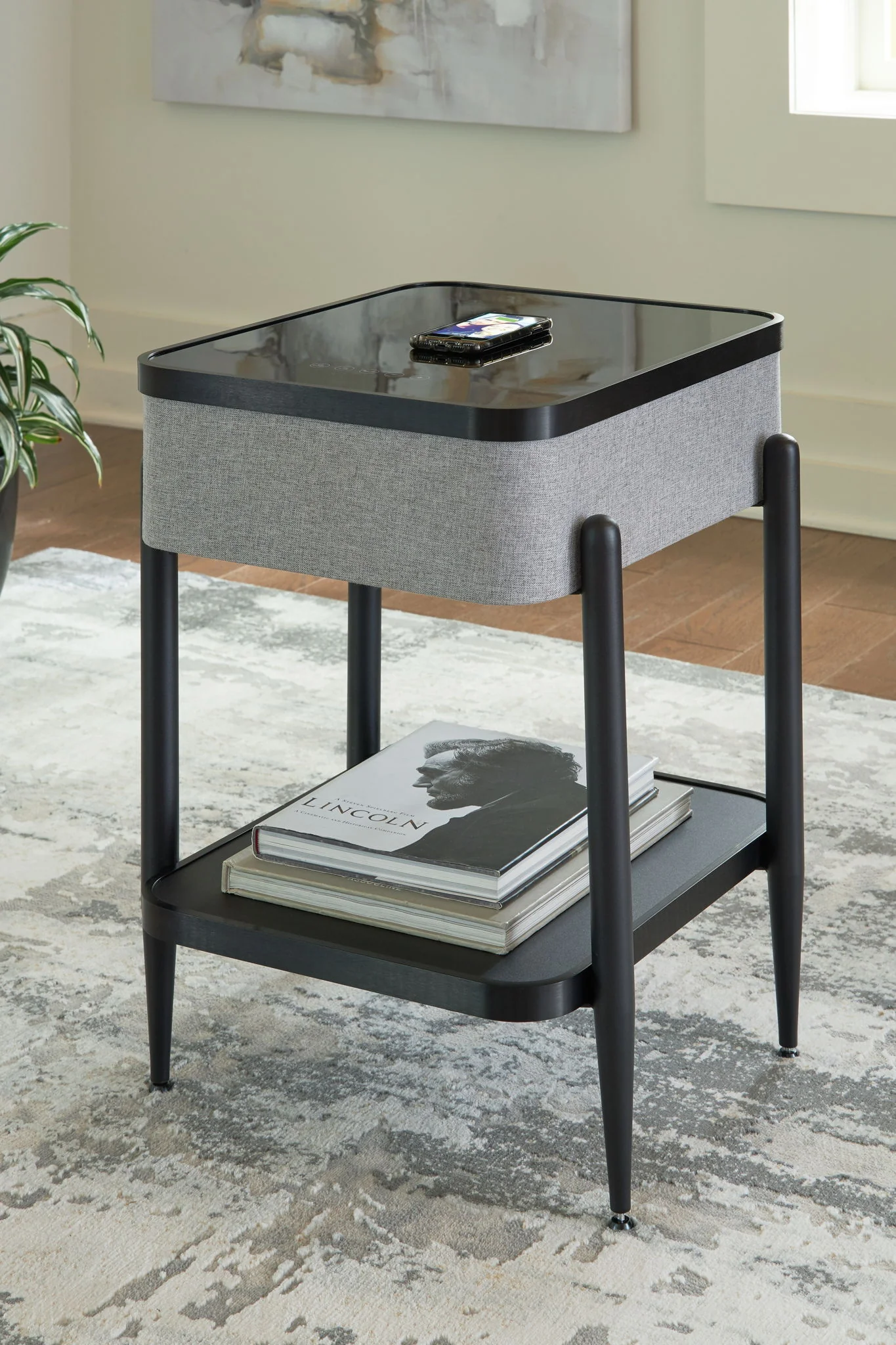 Jorvalee - Accent Table with Speaker - Gray / Black - Image 3