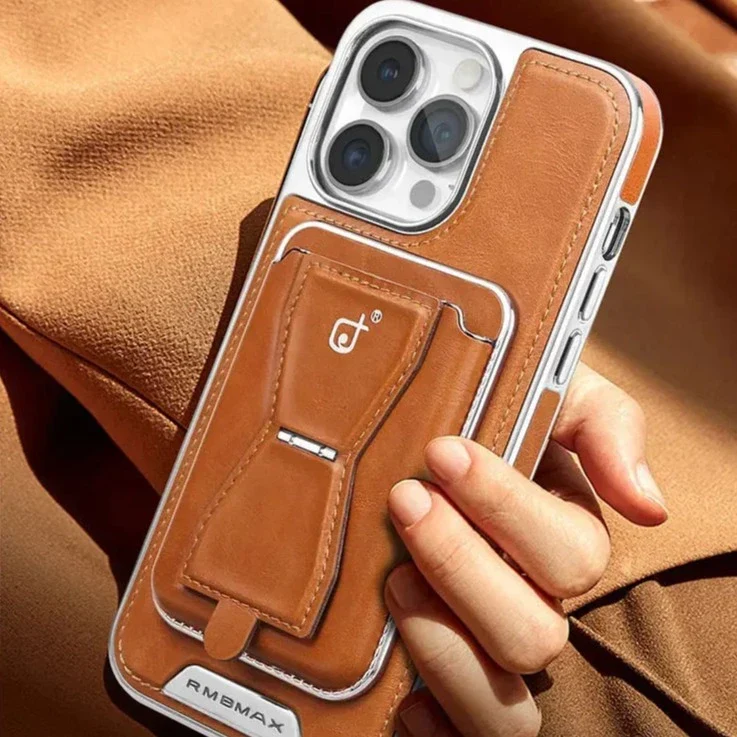 Lux Hold Leather Wallet Stand iPhone Case - Image 1
