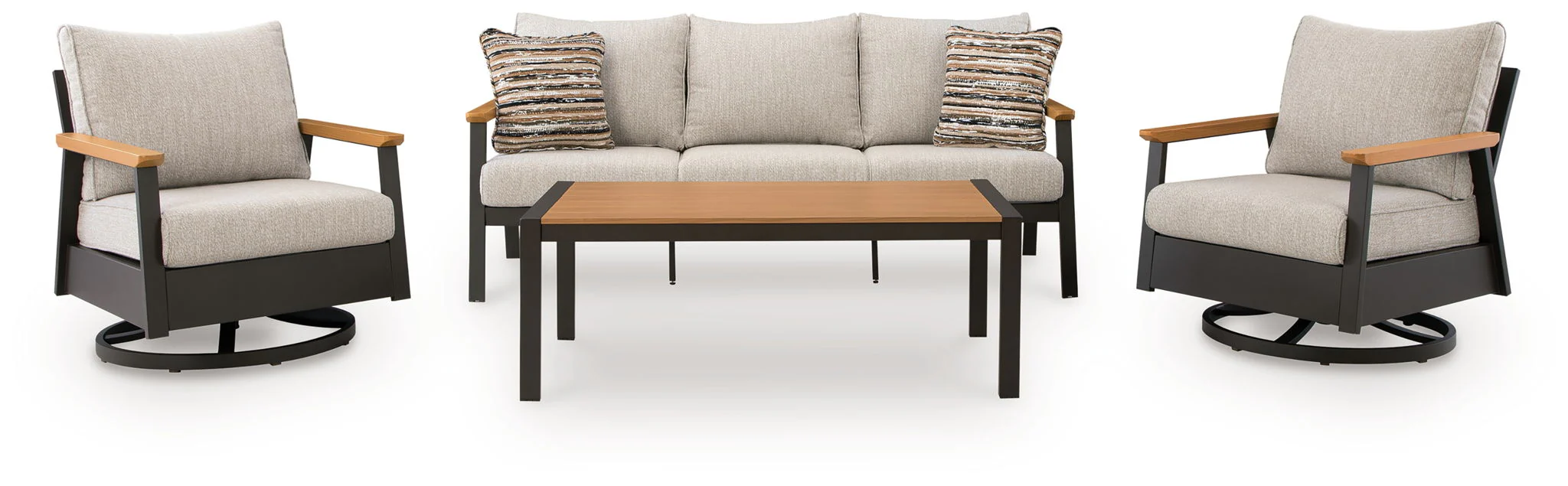 Carmel Highlands – Sofa, Chairs, Table Set (Set of 4) – Dark Brown