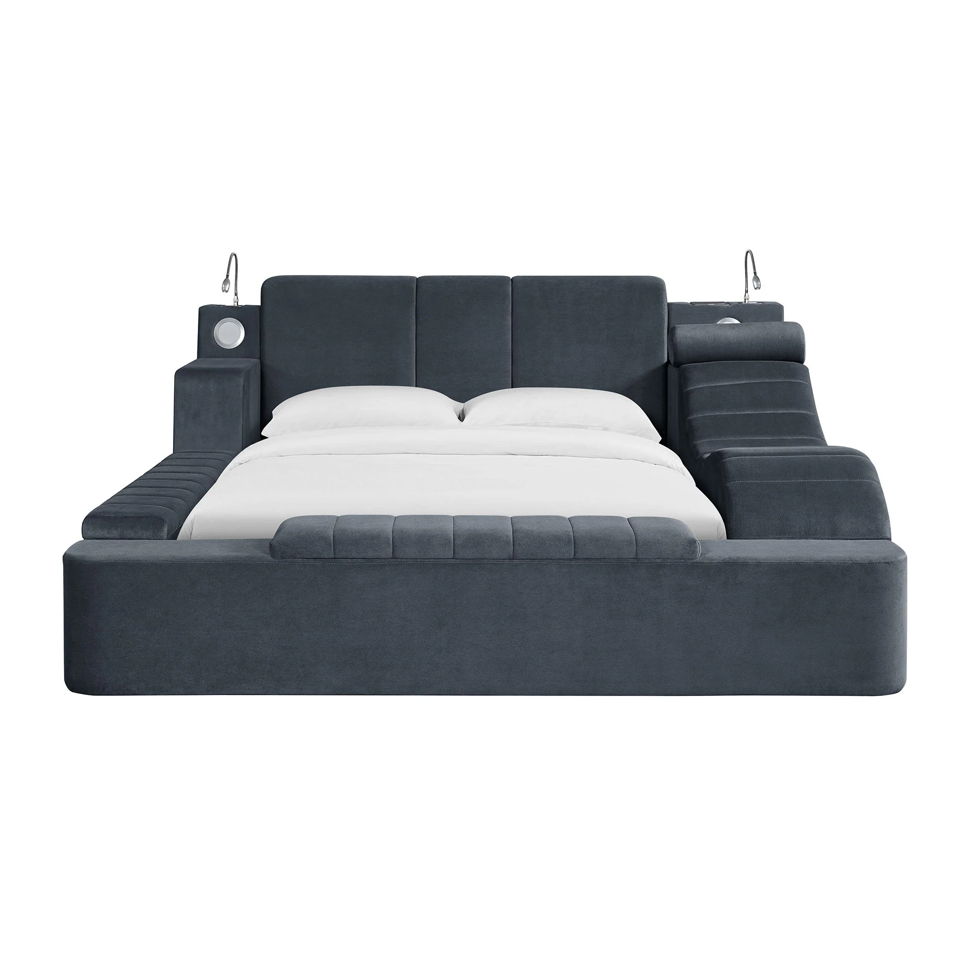 Ottawa - Interchangable Side Storage Bench - Gray Linen - Image 2