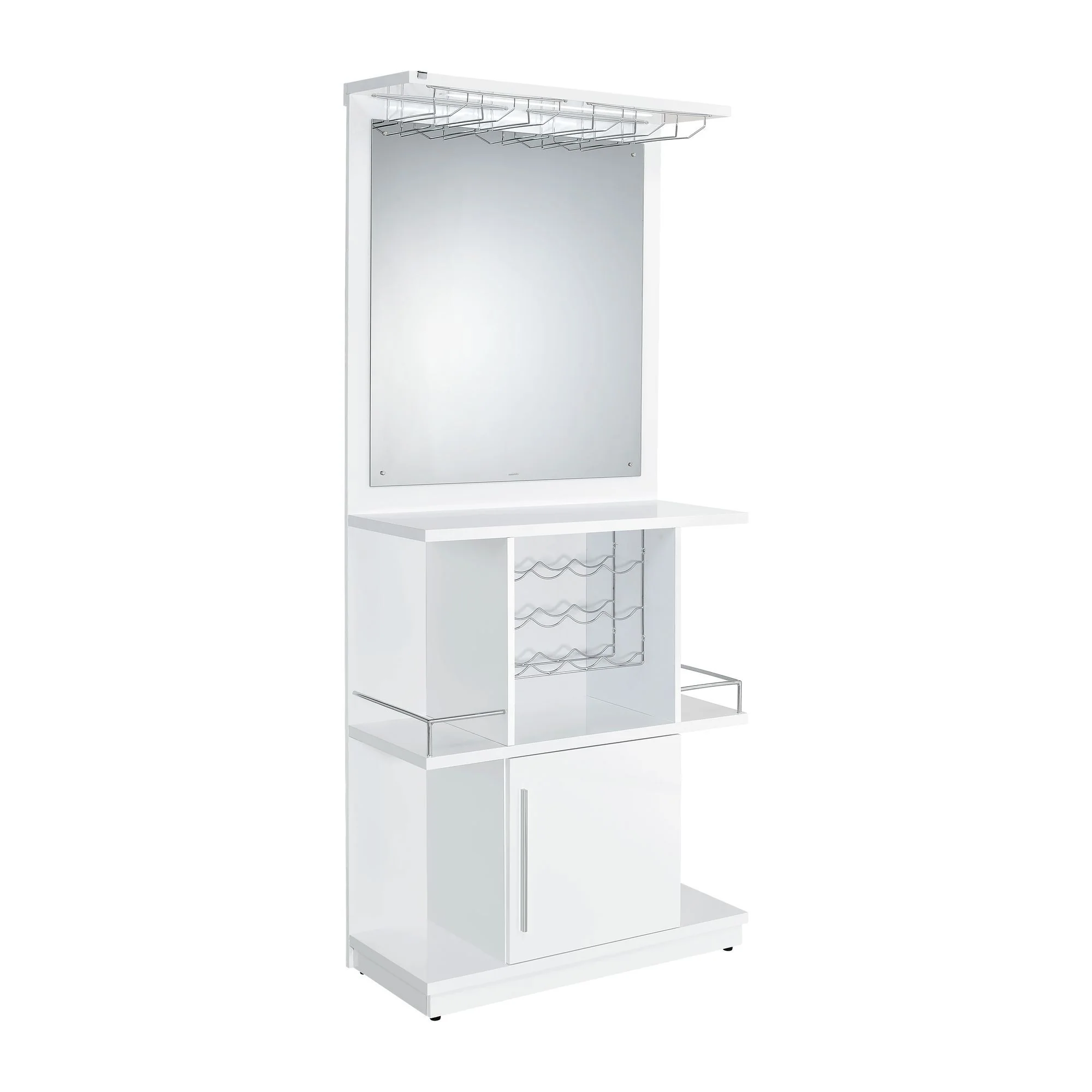 Wendolyn - Wine Cabinet With Light - Glossy White - Image 2