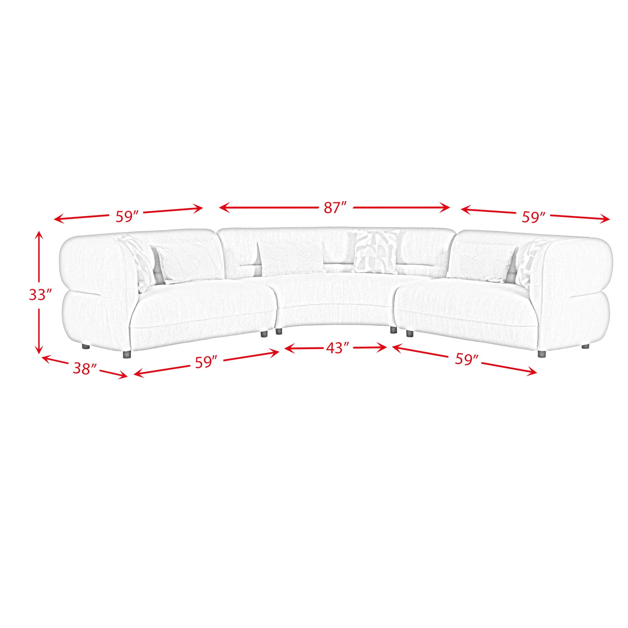 Four Seasons - RHF Loveseat With 2 Pillows - Camel - Image 3