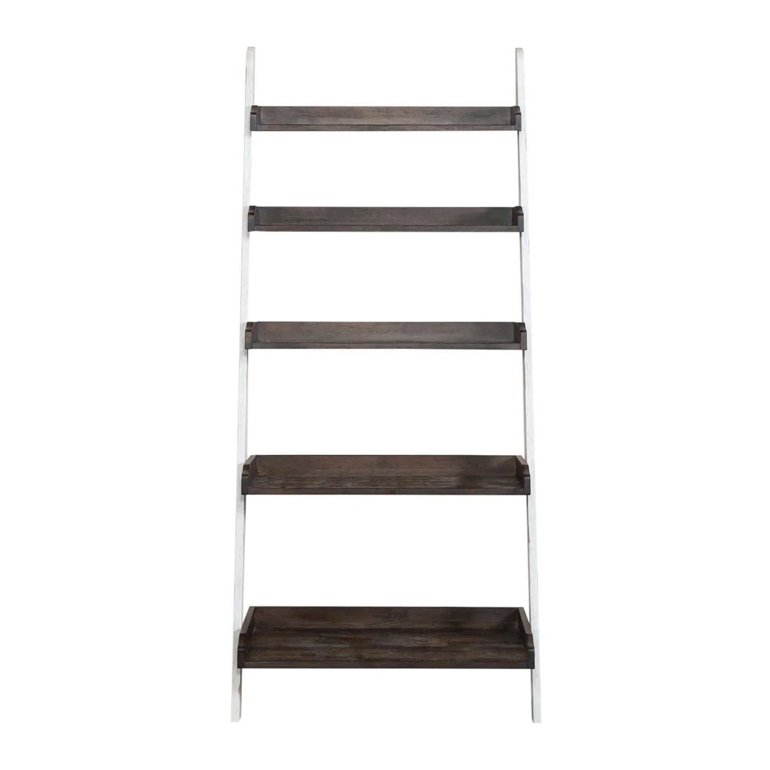 Farmhouse - Leaning Bookcase - Two Tone White / Wood Tone - Image 2