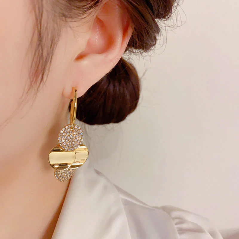 Crystal Radiance Round Tassel Earrings - Image 3