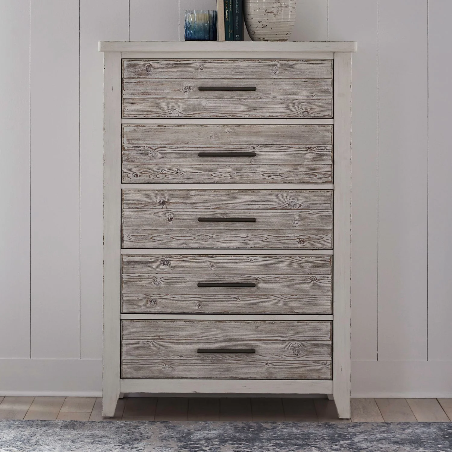 Backroads - 5 Drawer Chest - Weathered White - Image 1