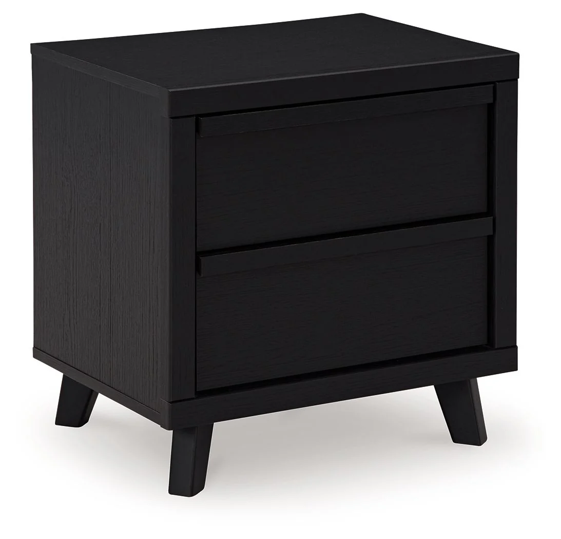 Danziar – Two Drawer Night Stand – Black